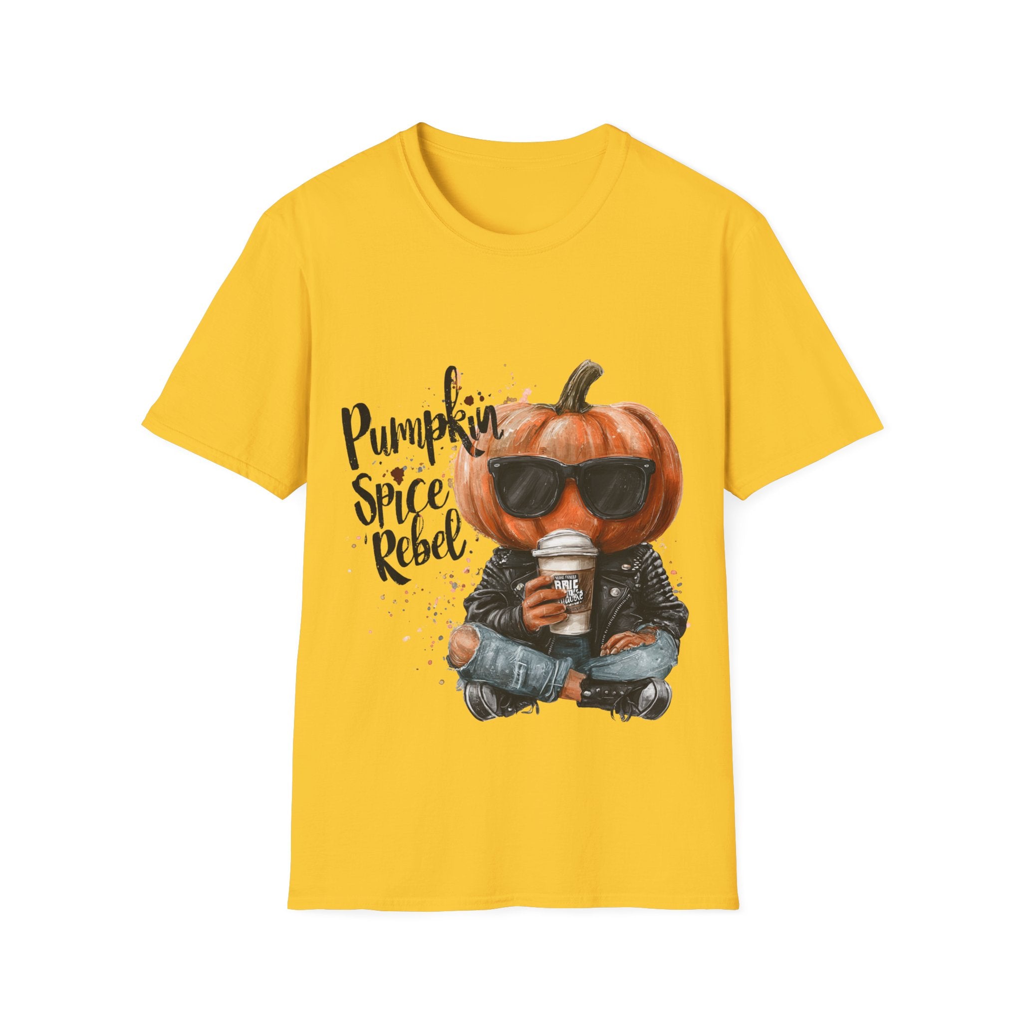 Funny Spooky Tee – Pumpkin Spice Rebel Halloween Graphic Shirt - Unisex Softstyle T-Shirt