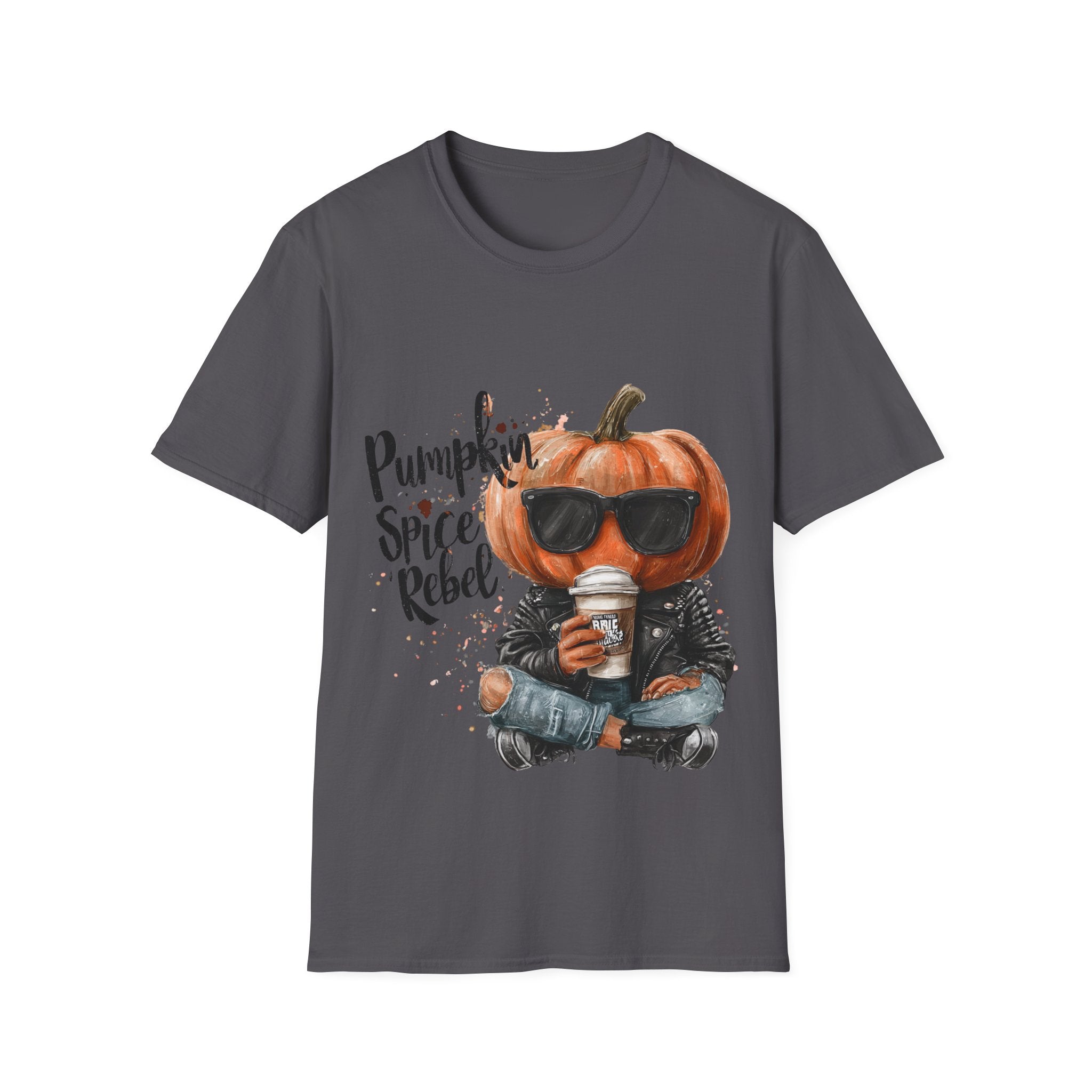 Funny Spooky Tee – Pumpkin Spice Rebel Halloween Graphic Shirt - Unisex Softstyle T-Shirt