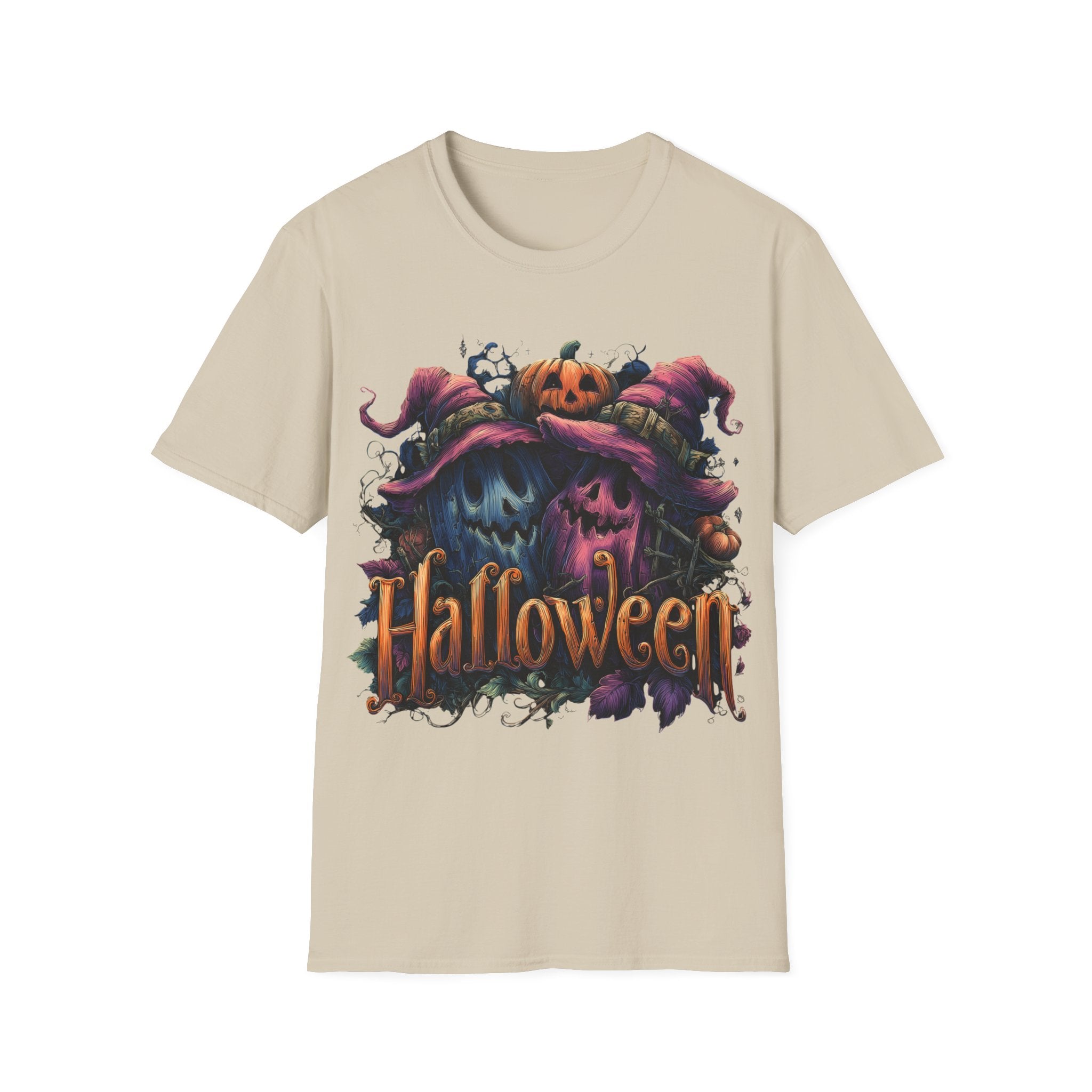 Whimsical Ghost Pumpkins Halloween Shirt – Cute Witch Hat Pumpkin Tee, Spooky Season Aesthetic Graphic Tee