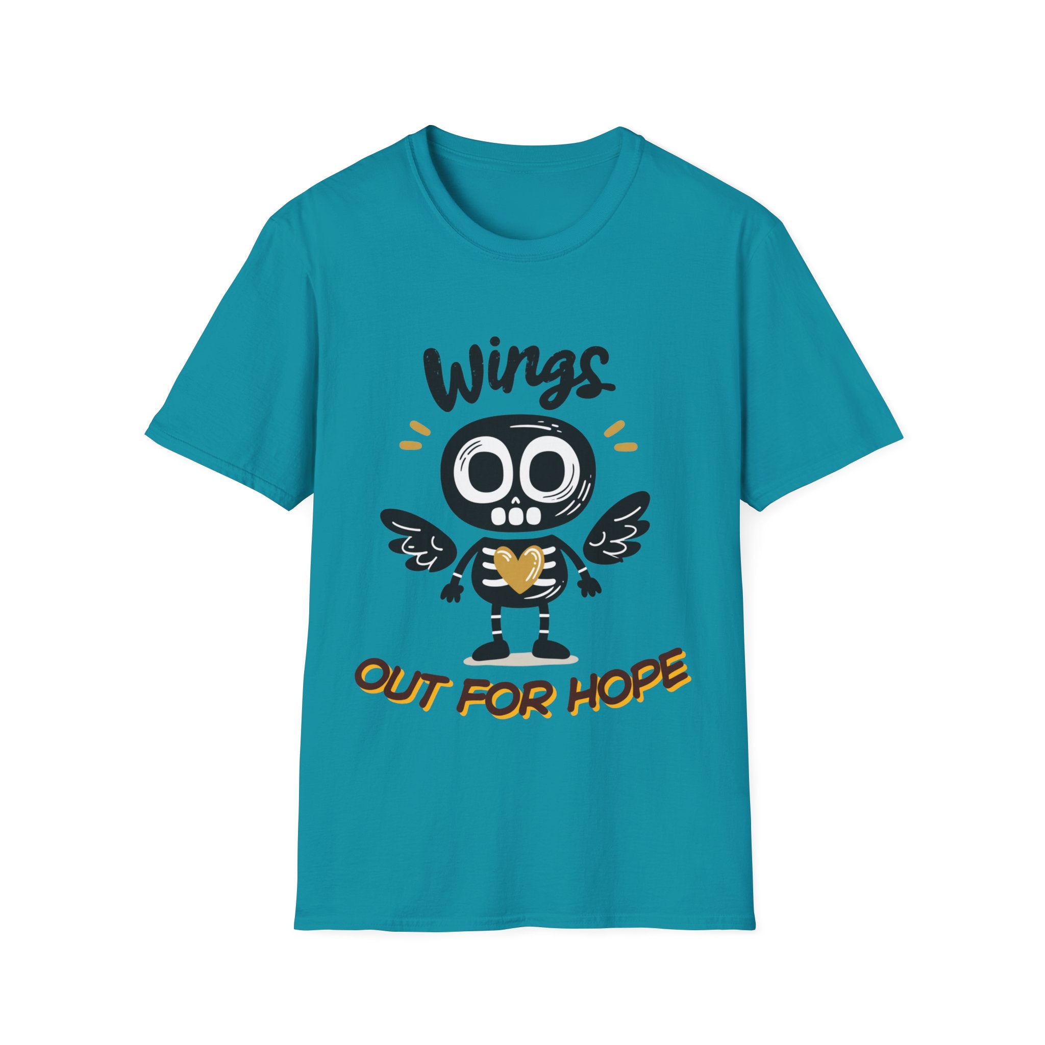 Wing Out for LOVE T-Shirt – Positive Halloween Graphic Tee | Unisex Softstyle Cotton Shirt