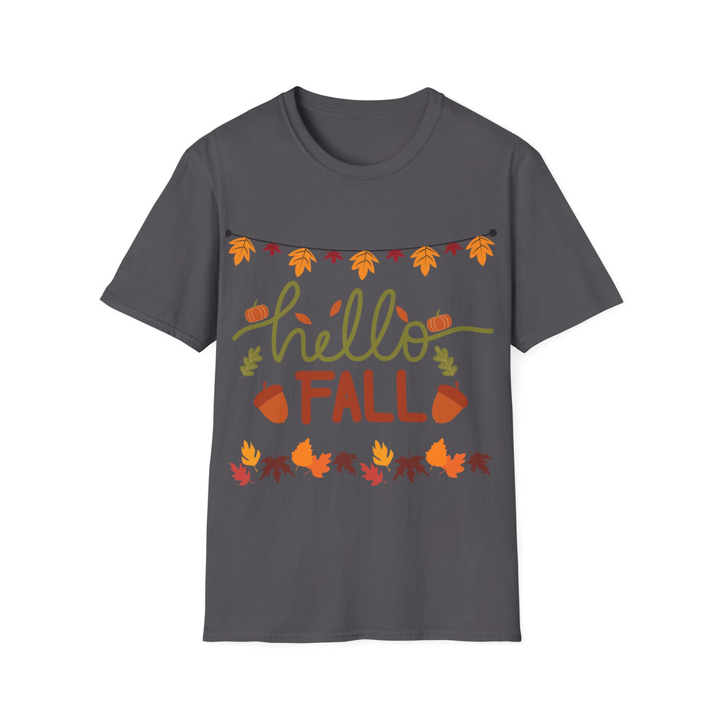 Hello Fall T-Shirt – Cute Autumn Graphic Tee | Cozy Pumpkin Season Unisex Shir