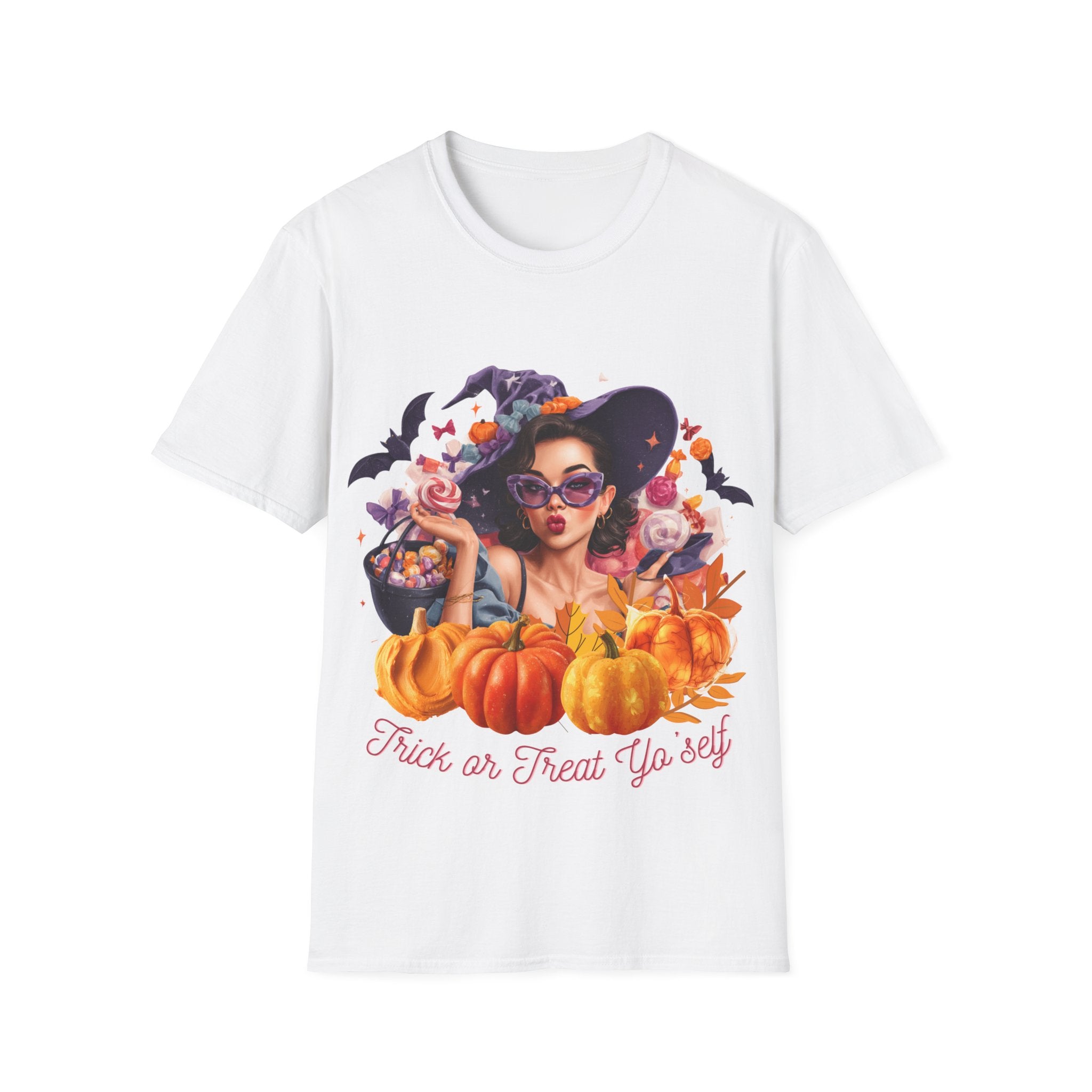 Halloween Aesthetic Witch Shirt – Retro Witch Candy Pumpkin – TeeSoftstyle T-Shirt
