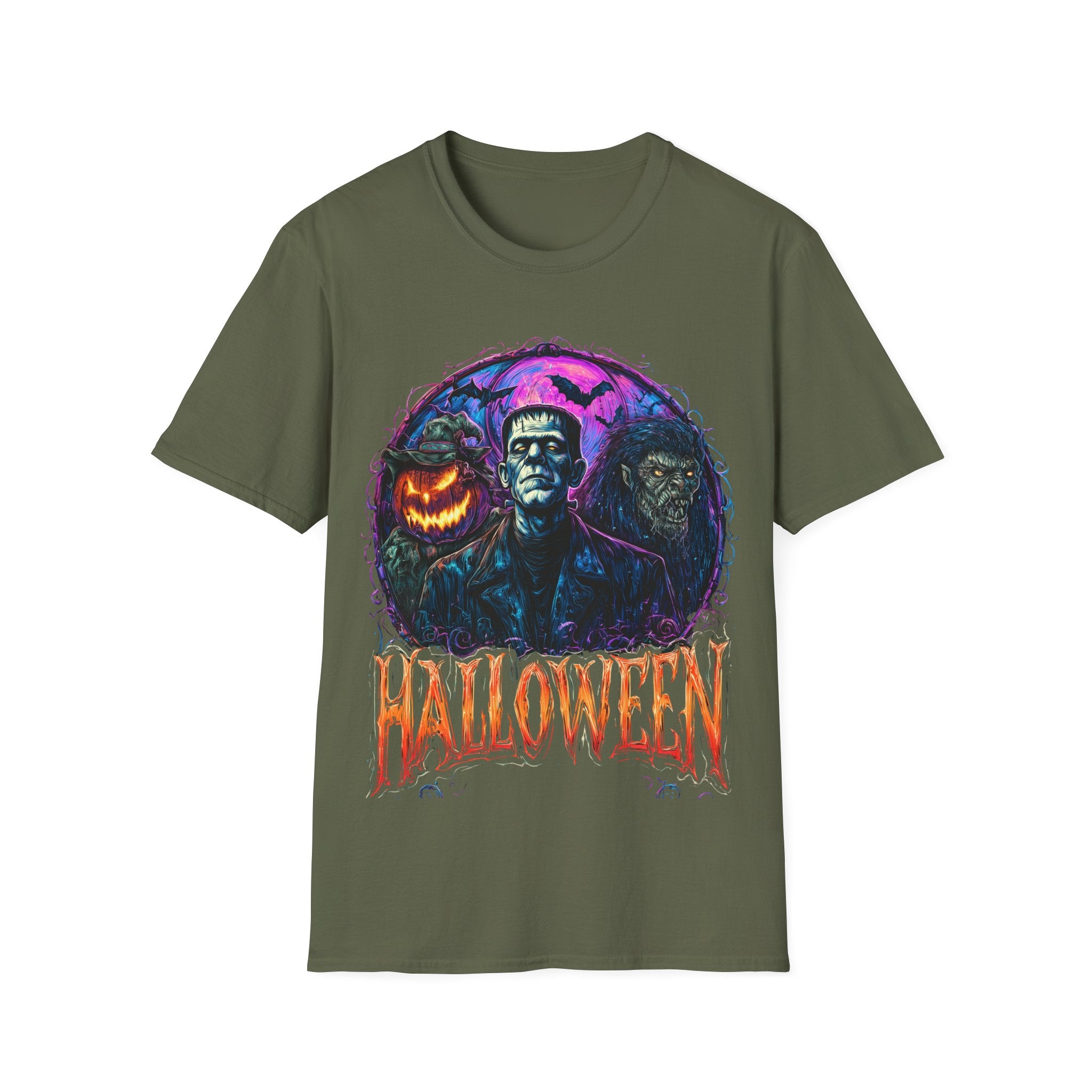 Frankenstein Scary Halloween Shirt – Ghosts, Pumpkins & Horror Graphic Tee