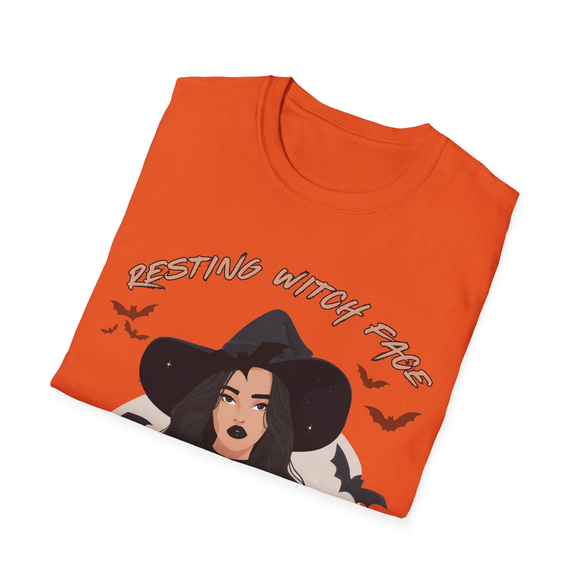 Resting Witch Face T-Shirt – Funny Halloween Graphic Tee for Women & Men | Unisex Cotton Shirt Softstyle T-Shirt