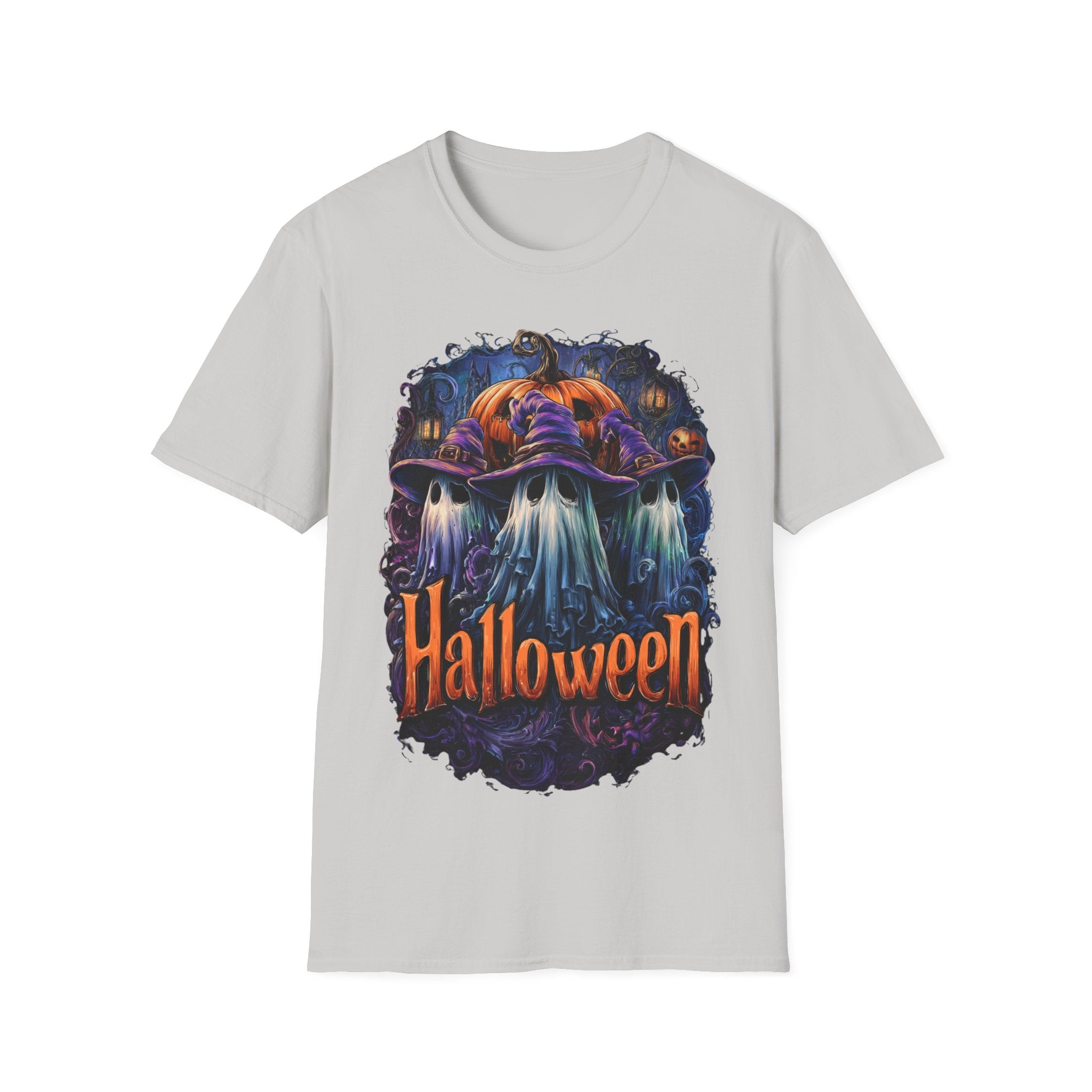 Witch Hat Ghosts Halloween Shirt – Spooky Pumpkin Ghost Tee, Cute Haunted Aesthetic Fall Graphic Tee