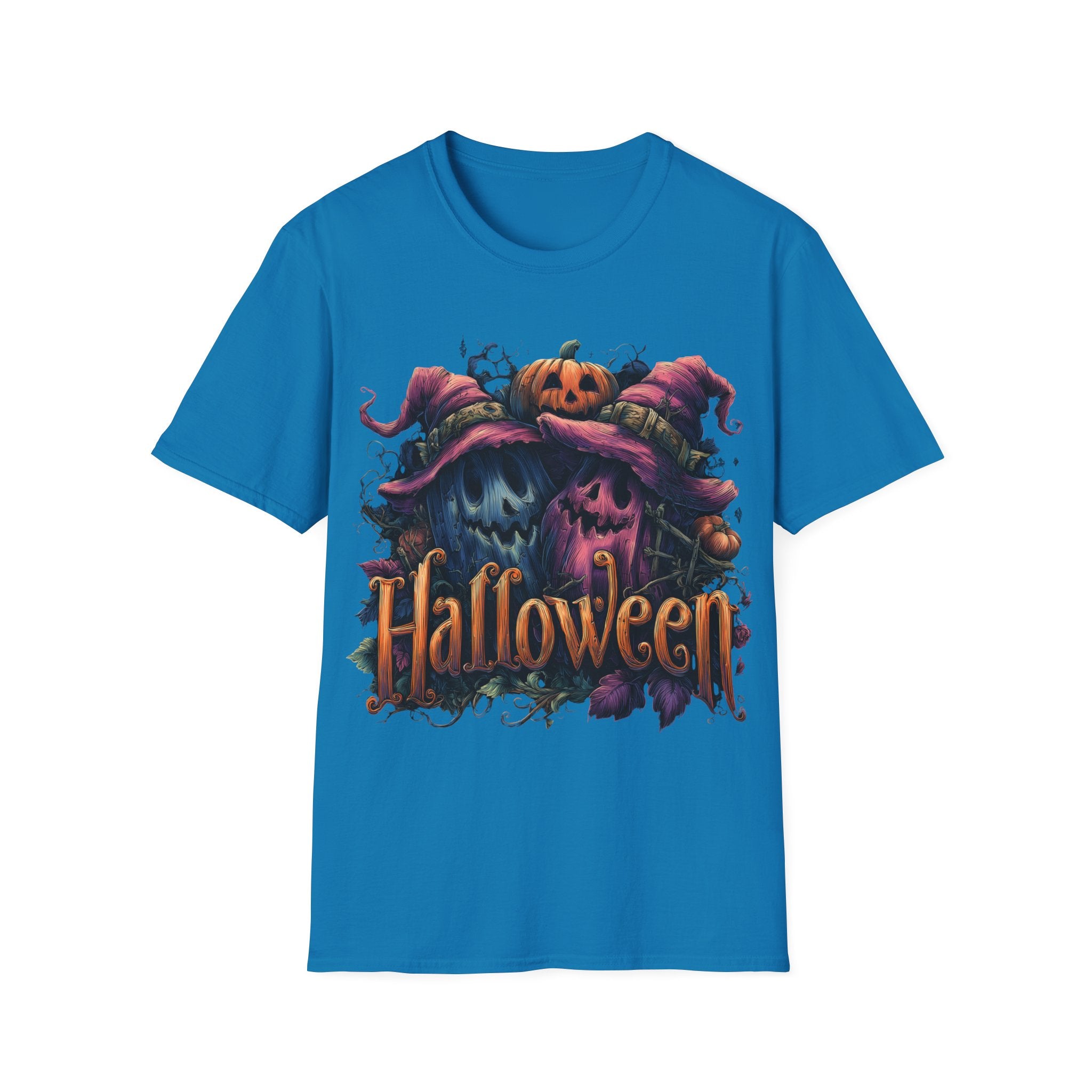 Whimsical Ghost Pumpkins Halloween Shirt – Cute Witch Hat Pumpkin Tee, Spooky Season Aesthetic Graphic Tee