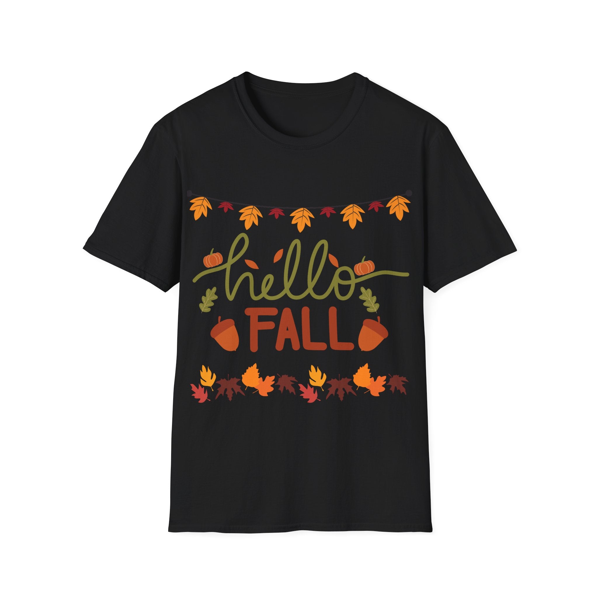 Hello Fall T-Shirt – Cute Autumn Graphic Tee | Cozy Pumpkin Season Unisex Shir
