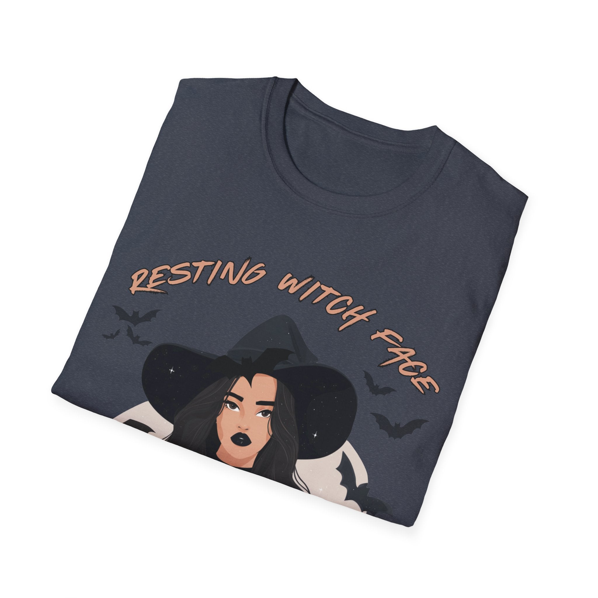 Resting Witch Face T-Shirt – Funny Halloween Graphic Tee for Women & Men | Unisex Cotton Shirt Softstyle T-Shirt