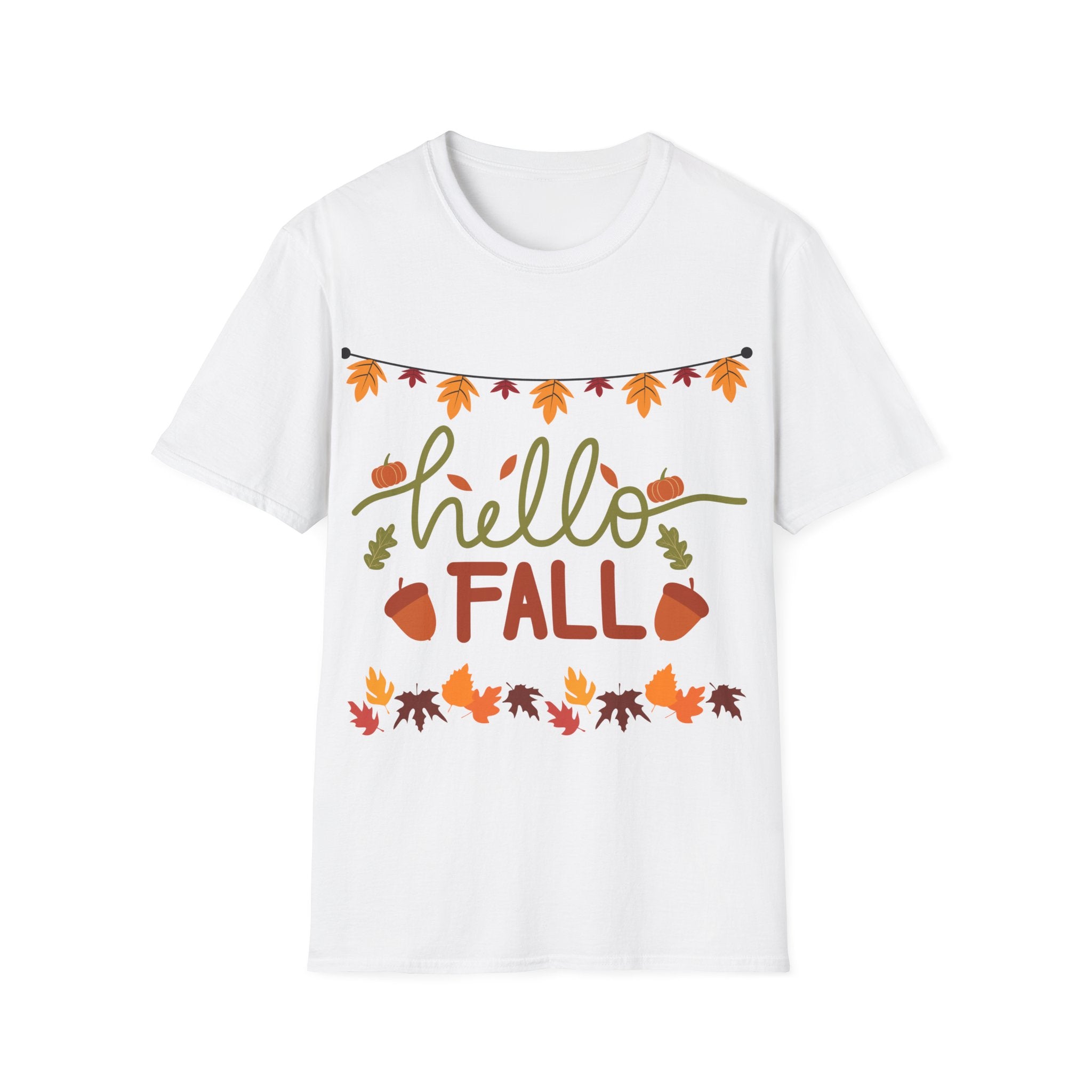 Hello Fall T-Shirt – Cute Autumn Graphic Tee | Cozy Pumpkin Season Unisex Shir