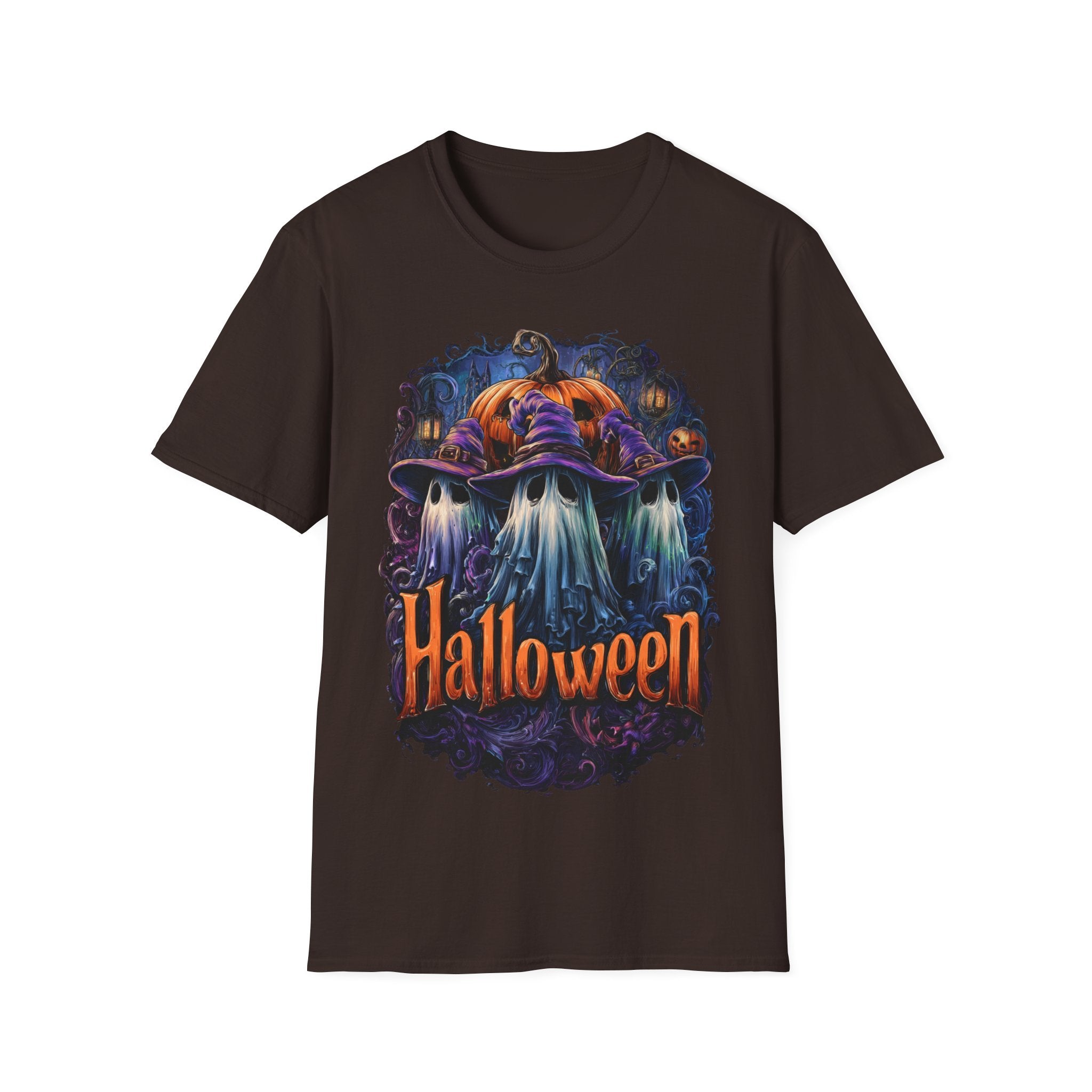 Witch Hat Ghosts Halloween Shirt – Spooky Pumpkin Ghost Tee, Cute Haunted Aesthetic Fall Graphic Tee
