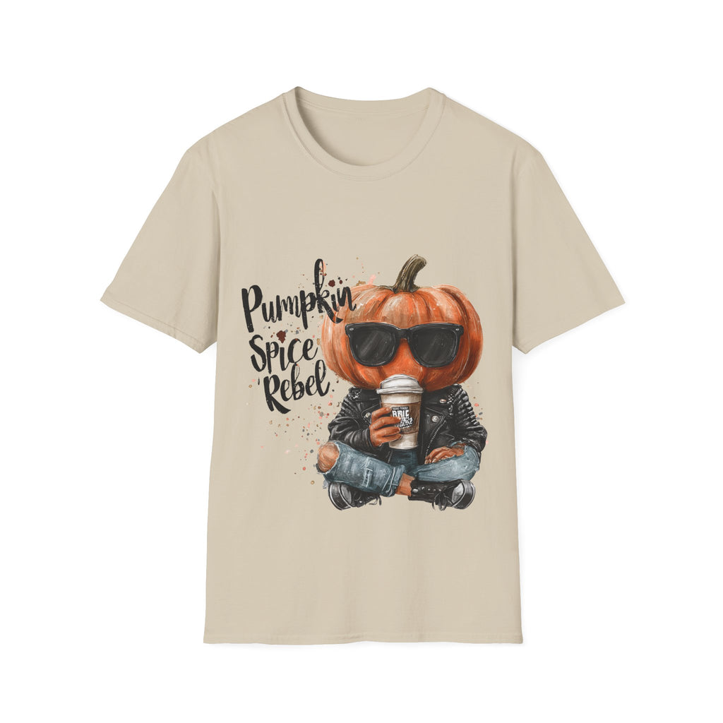 Funny Spooky Tee – Pumpkin Spice Rebel Halloween Graphic Shirt - Unisex Softstyle T-Shirt