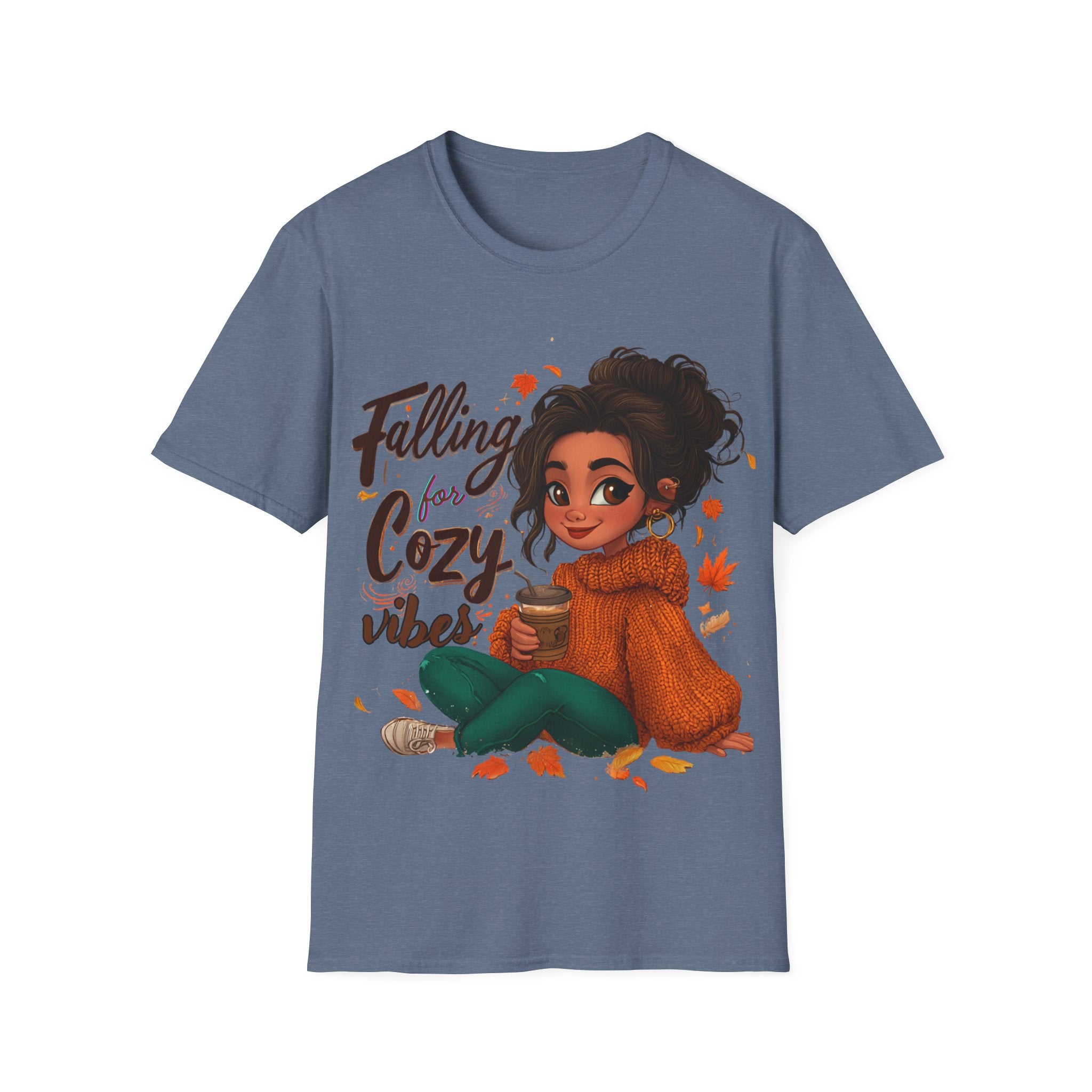Falling Cozy Vibes Shirt | Cute Fall T-Shirt | Cozy Autumn Graphic Tee | Pumpkin Season Outfit | Unisex Top