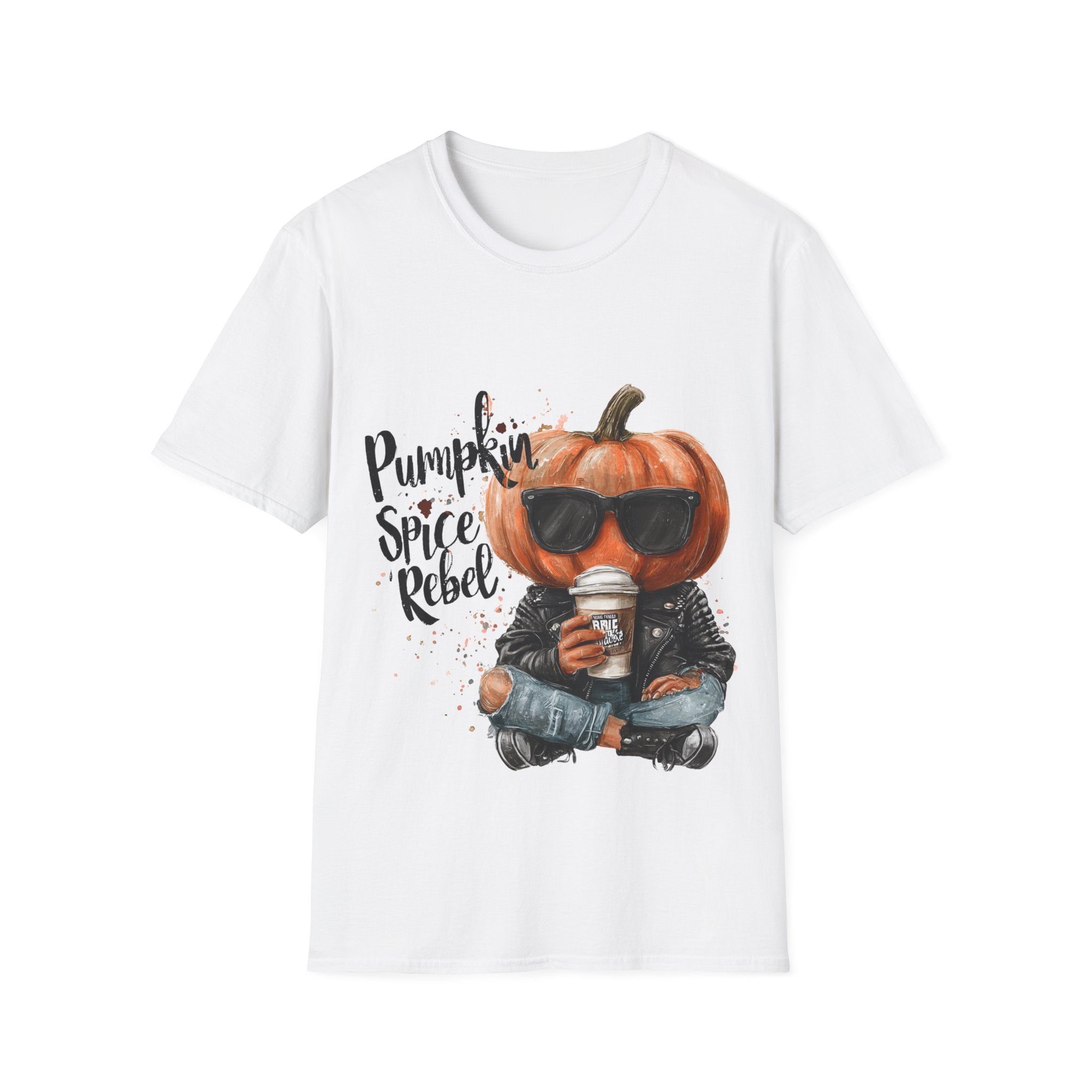 Funny Spooky Tee – Pumpkin Spice Rebel Halloween Graphic Shirt - Unisex Softstyle T-Shirt