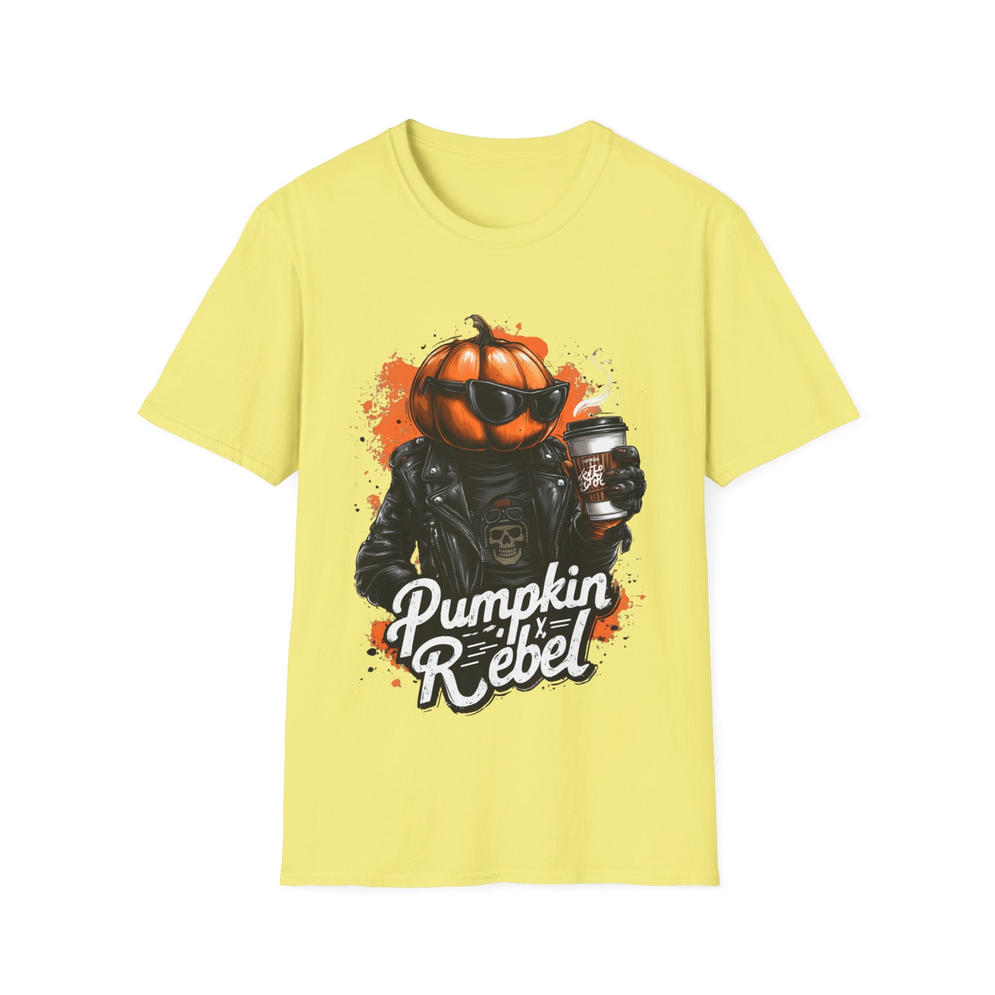 Pumpkin Rebel - Funny Halloween T-Shirt | Positive Spooky Season Graphic Tee - Unisex Softstyle T-Shirt
