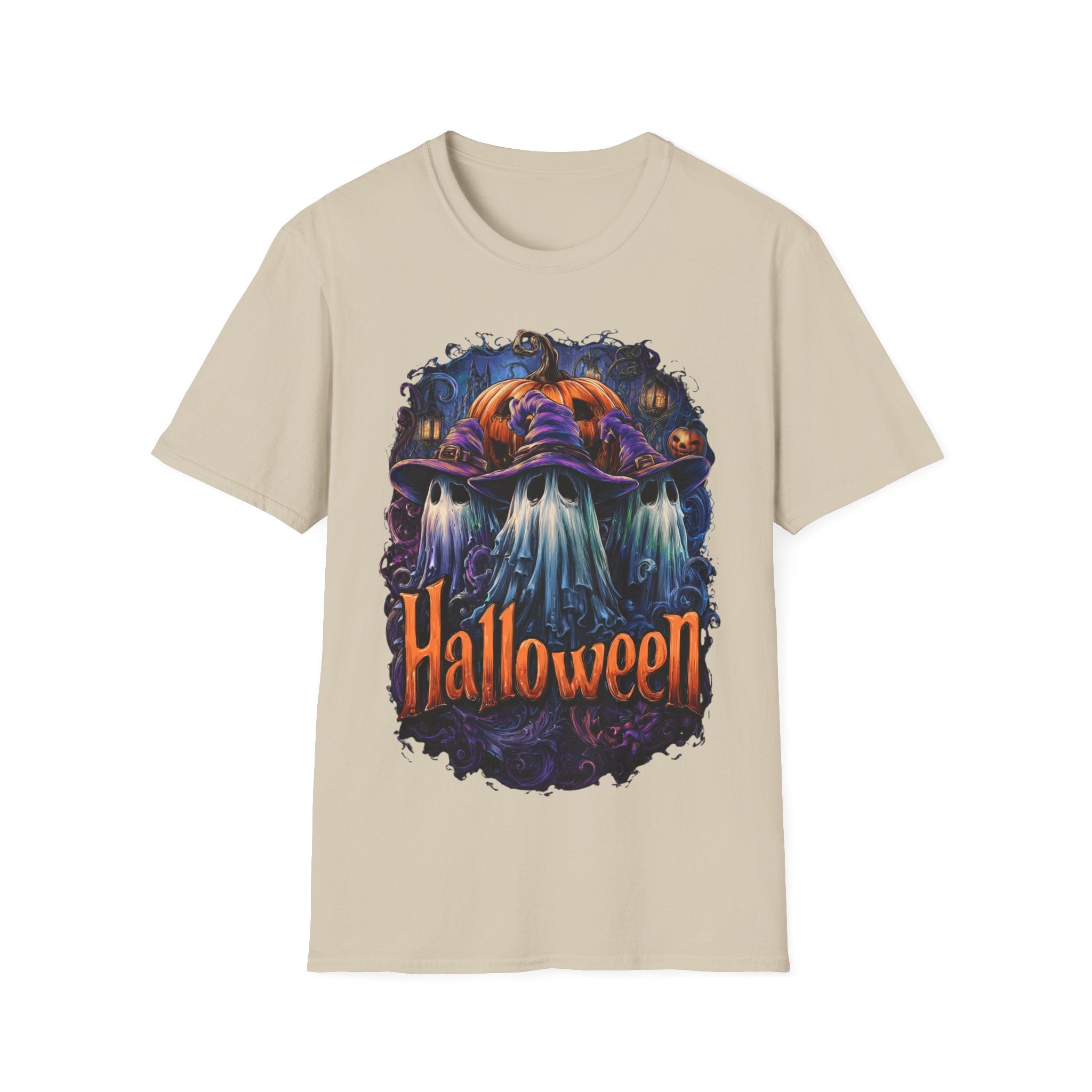 Witch Hat Ghosts Halloween Shirt – Spooky Pumpkin Ghost Tee, Cute Haunted Aesthetic Fall Graphic Tee