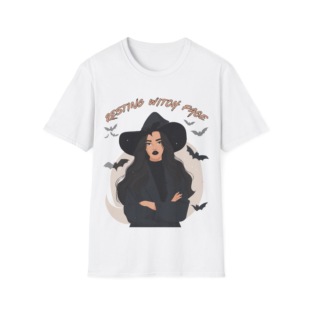 Resting Witch Face T-Shirt – Funny Halloween Graphic Tee for Women & Men | Unisex Cotton Shirt Softstyle T-Shirt