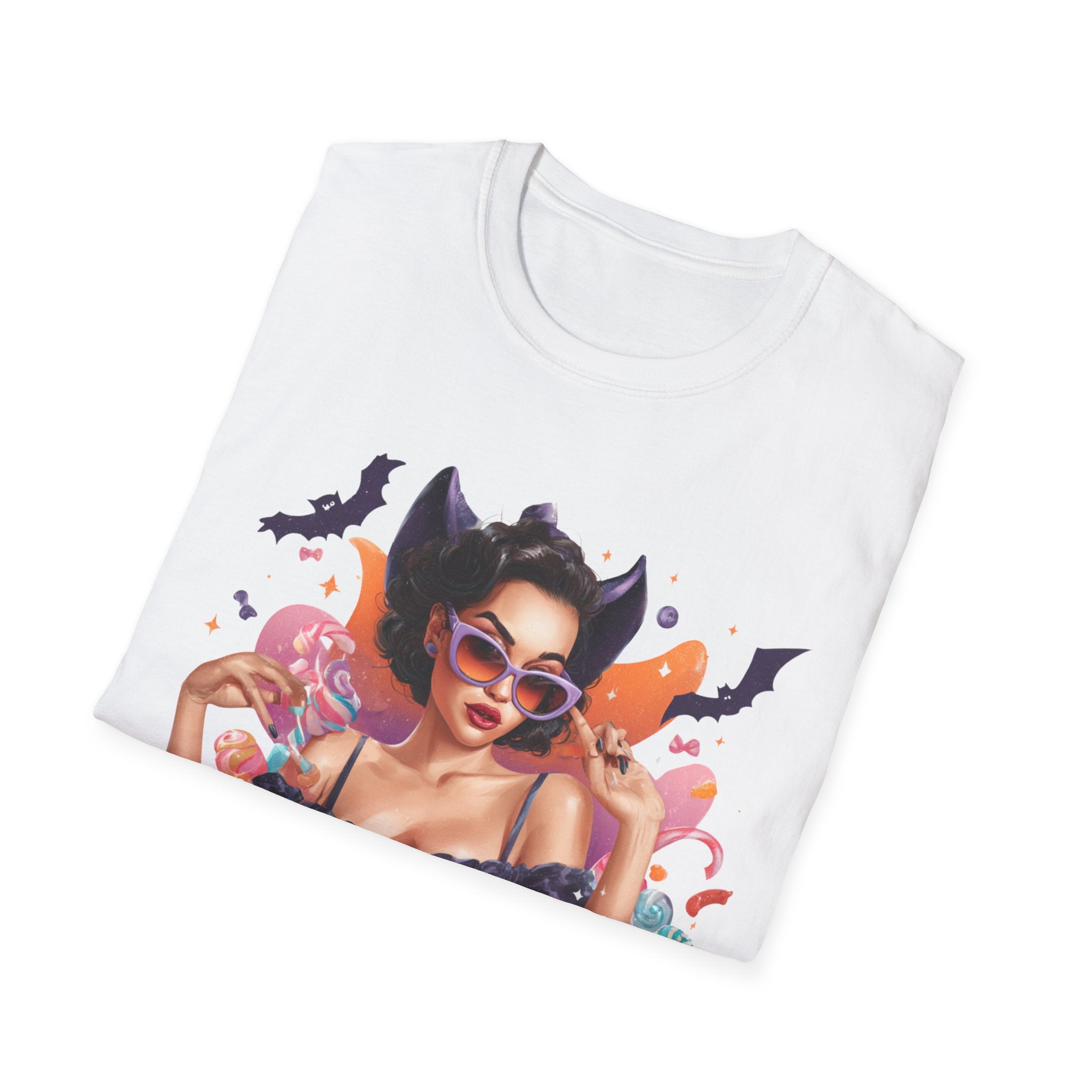 Trick or Treat Ya' Self Graphic Shirt - Witch Aesthetic Shirt – Trendy Halloween Shirt – Unisex Softstyle T-Shirt