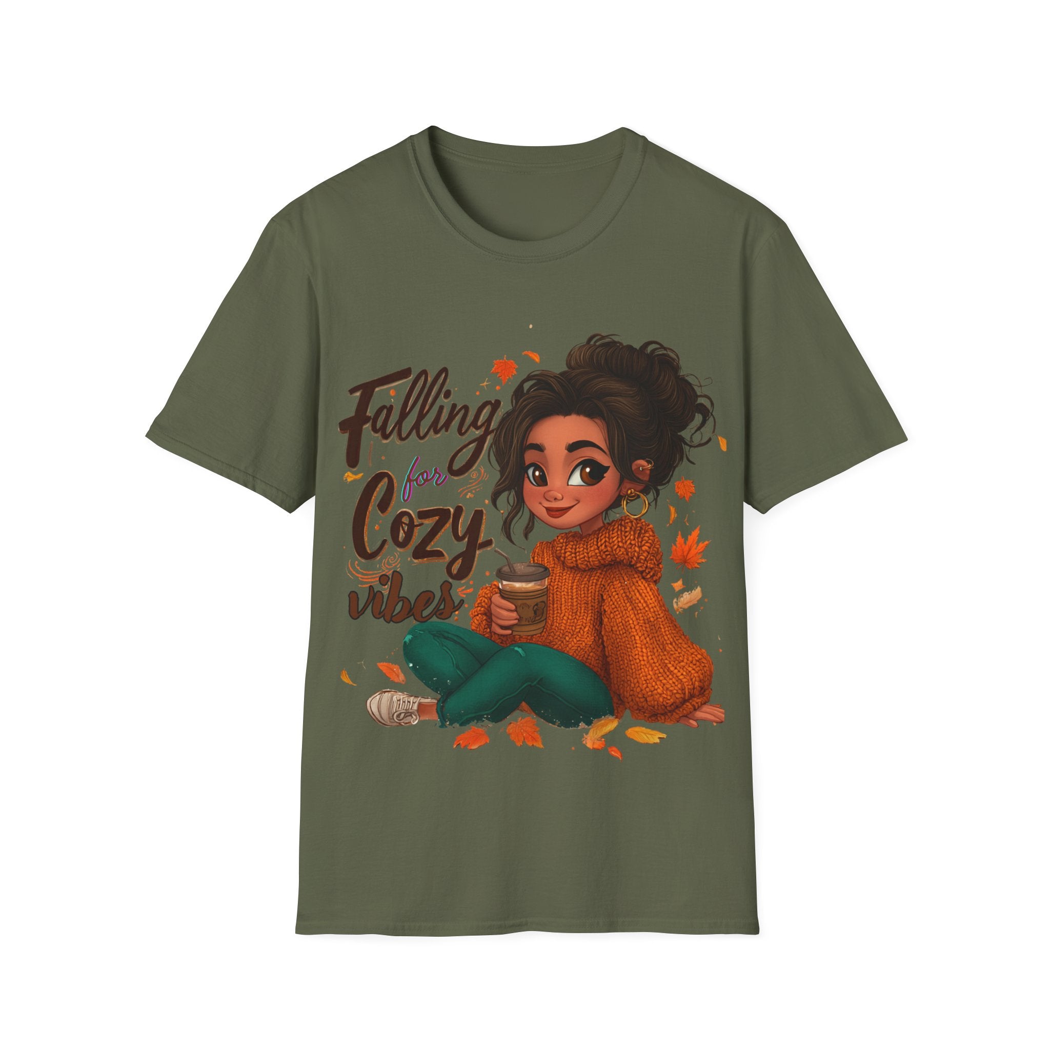 Falling Cozy Vibes Shirt | Cute Fall T-Shirt | Cozy Autumn Graphic Tee | Pumpkin Season Outfit | Unisex Top