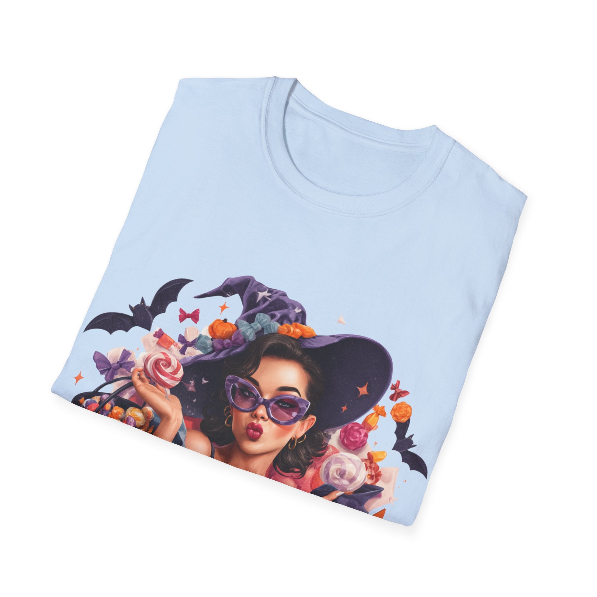 Halloween Aesthetic Witch Shirt – Retro Witch Candy Pumpkin – TeeSoftstyle T-Shirt