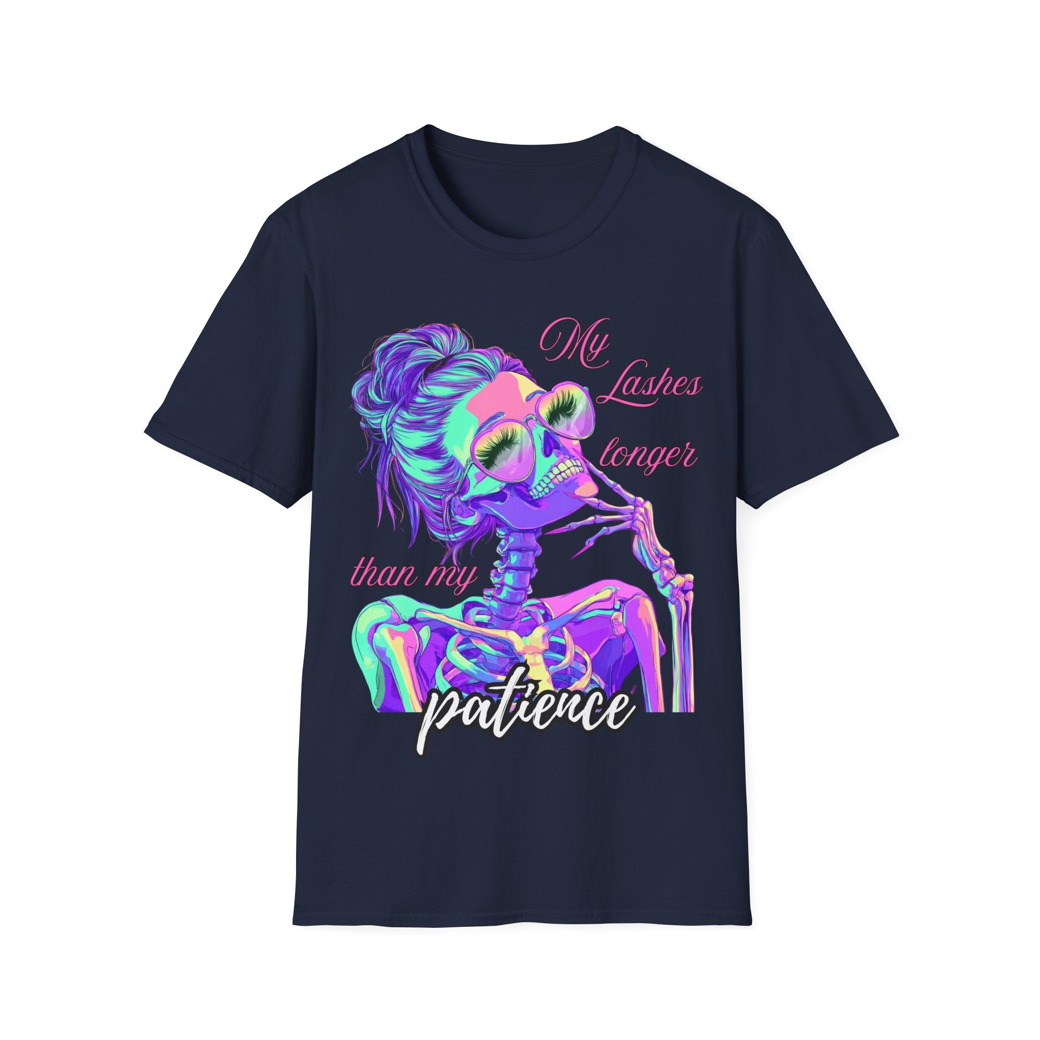 My Lashes Longer Than My Patience Shirt | Funny Makeup T-Shirt | Beauty Lover Graphic Tee | Lash Tech Gift | Sassy Quote Unisex Top