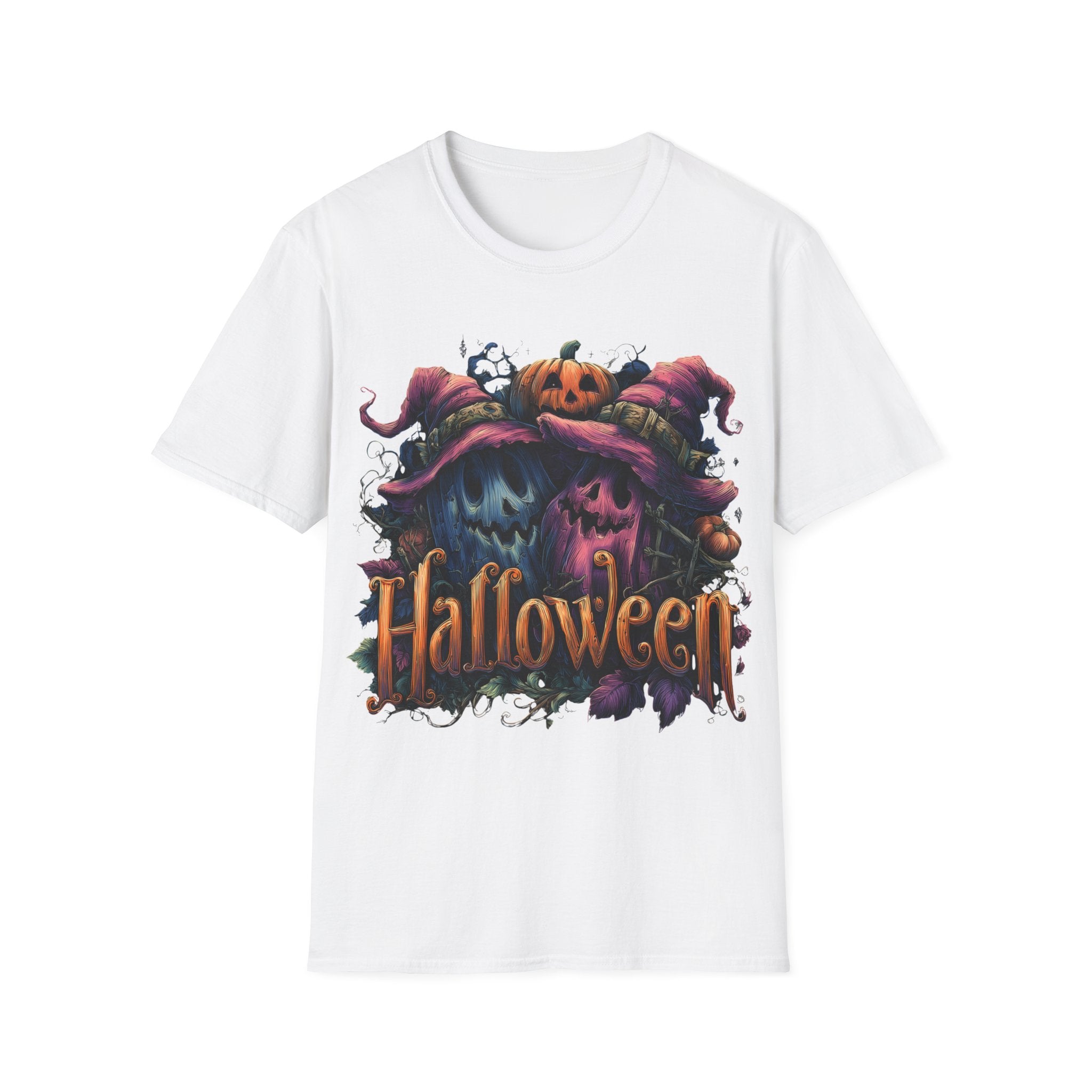 Whimsical Ghost Pumpkins Halloween Shirt – Cute Witch Hat Pumpkin Tee, Spooky Season Aesthetic Graphic Tee