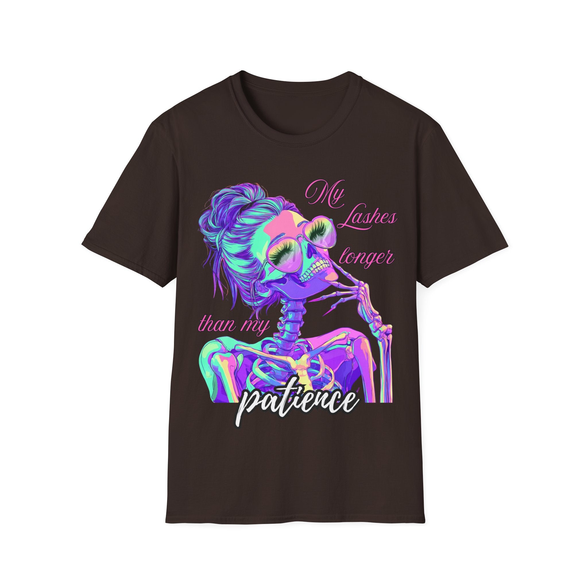 My Lashes Longer Than My Patience Shirt | Funny Makeup T-Shirt | Beauty Lover Graphic Tee | Lash Tech Gift | Sassy Quote Unisex Top