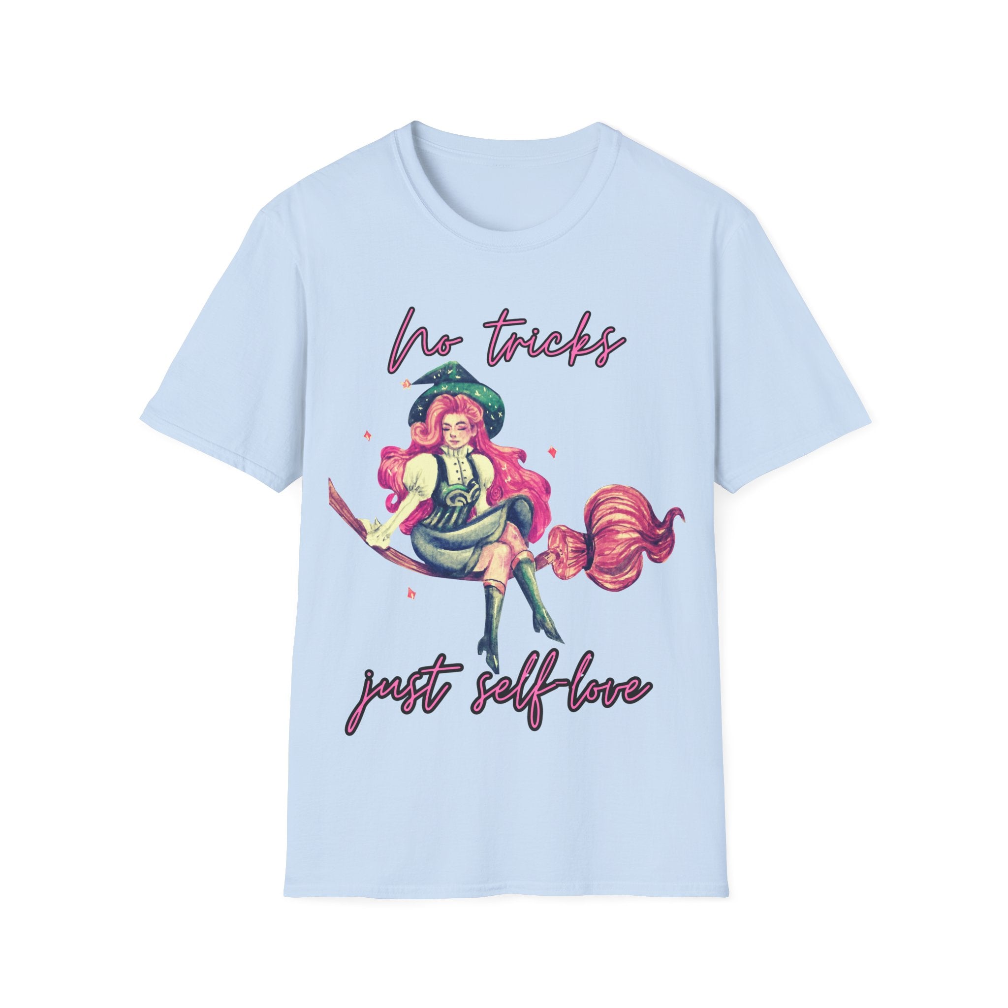 No Tricks Just Self-Love T-Shirt – Positive Halloween Graphic Tee | Unisex  Softstyle Cotton Shirt