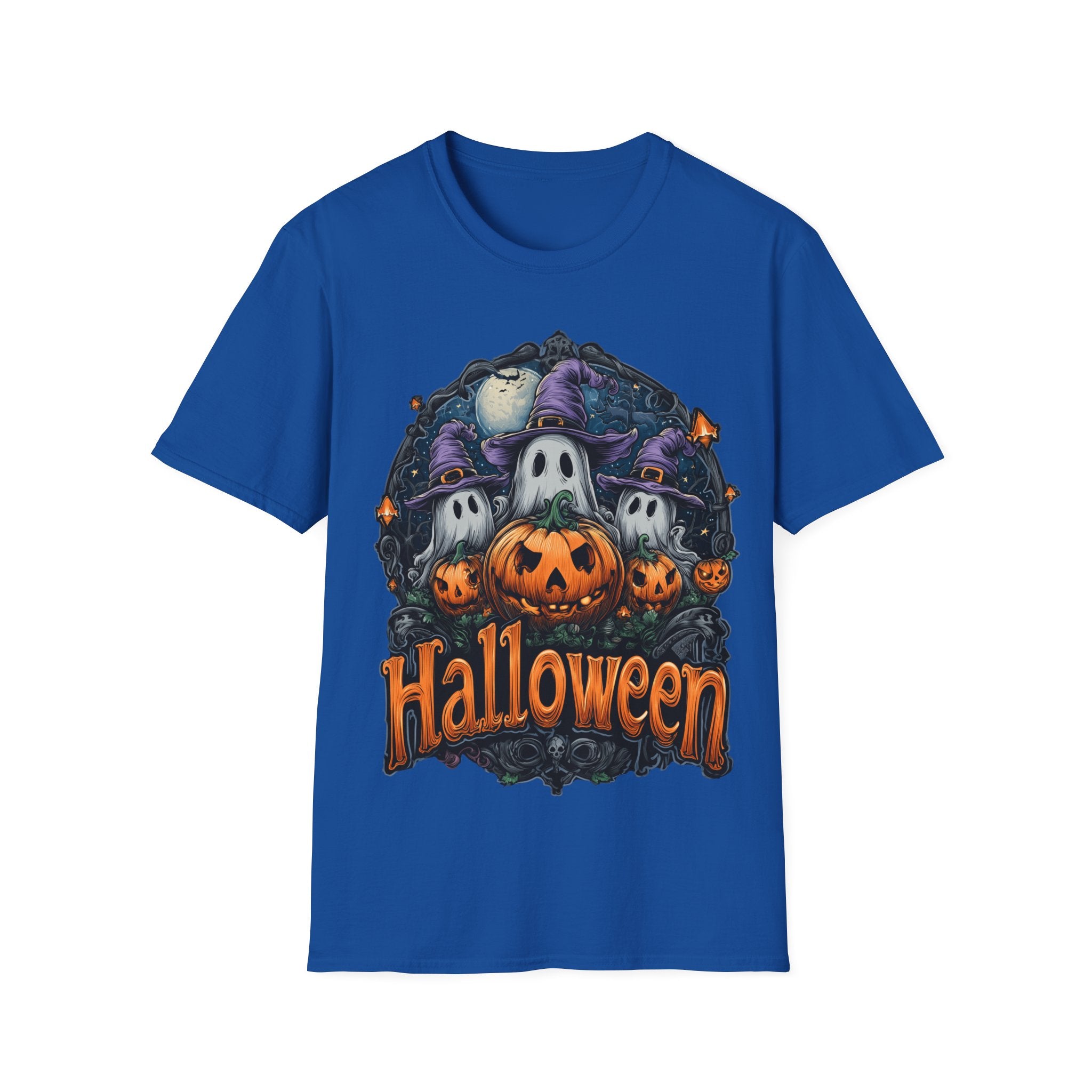 Halloween Shirt | Cute Ghost & Pumpkin T-Shirt | Witch Hat Graphic Tee | Spooky Season Outfit | Fall Party Top