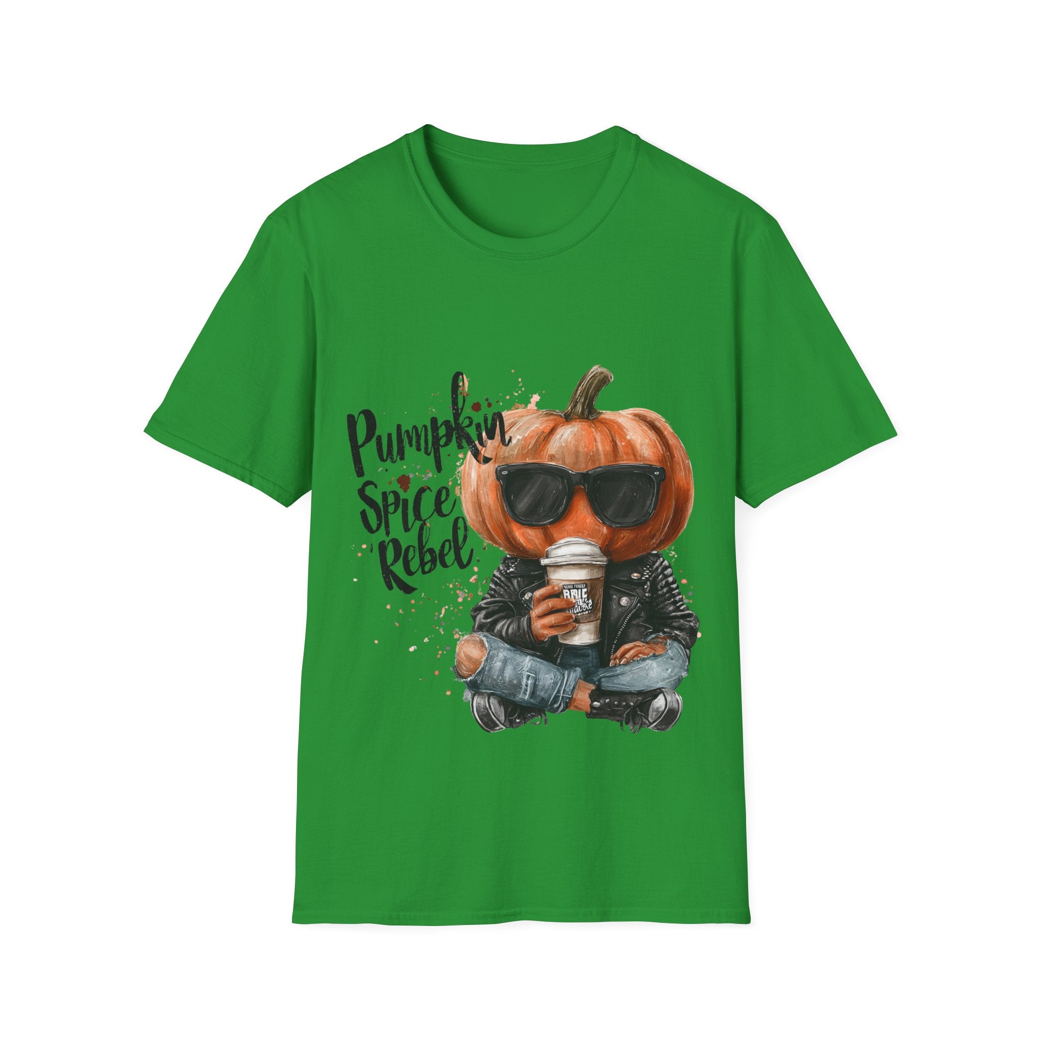 Funny Spooky Tee – Pumpkin Spice Rebel Halloween Graphic Shirt - Unisex Softstyle T-Shirt