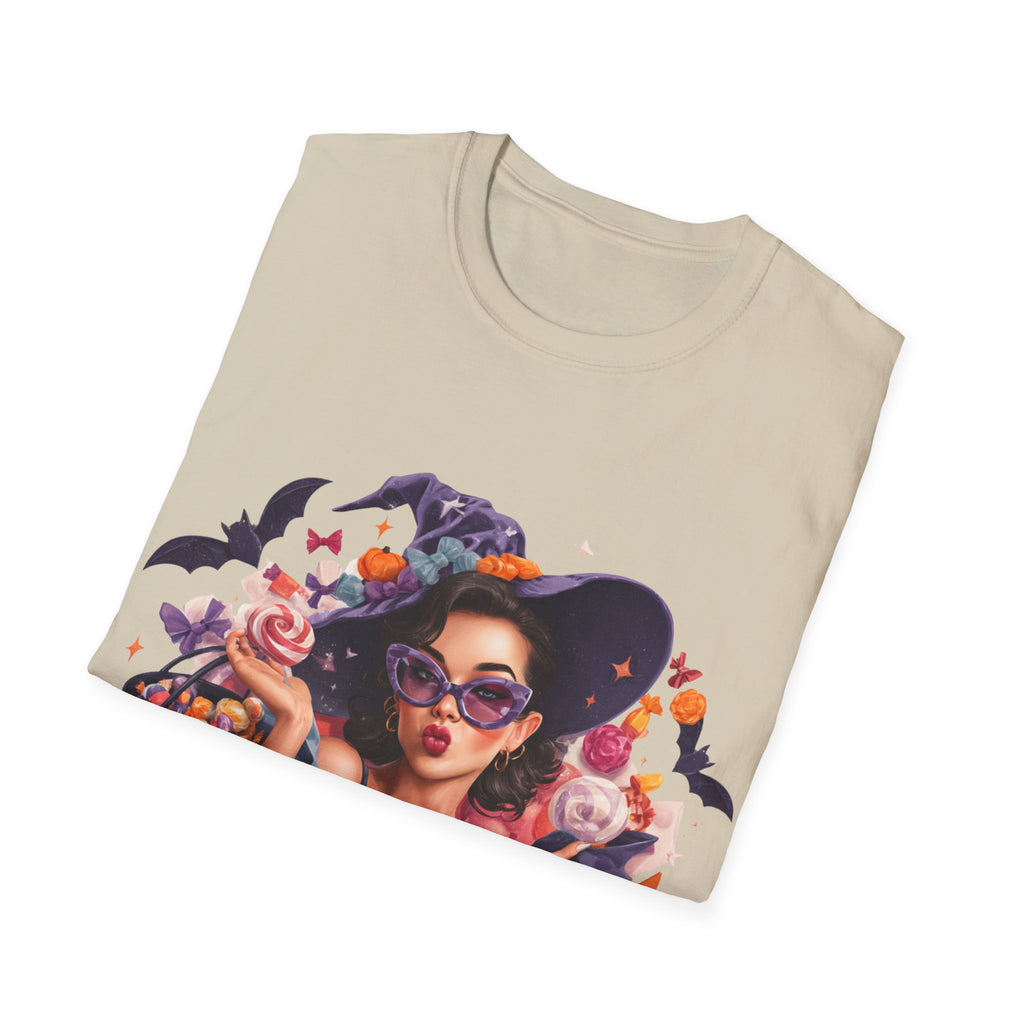 Halloween Aesthetic Witch Shirt – Retro Witch Candy Pumpkin – TeeSoftstyle T-Shirt
