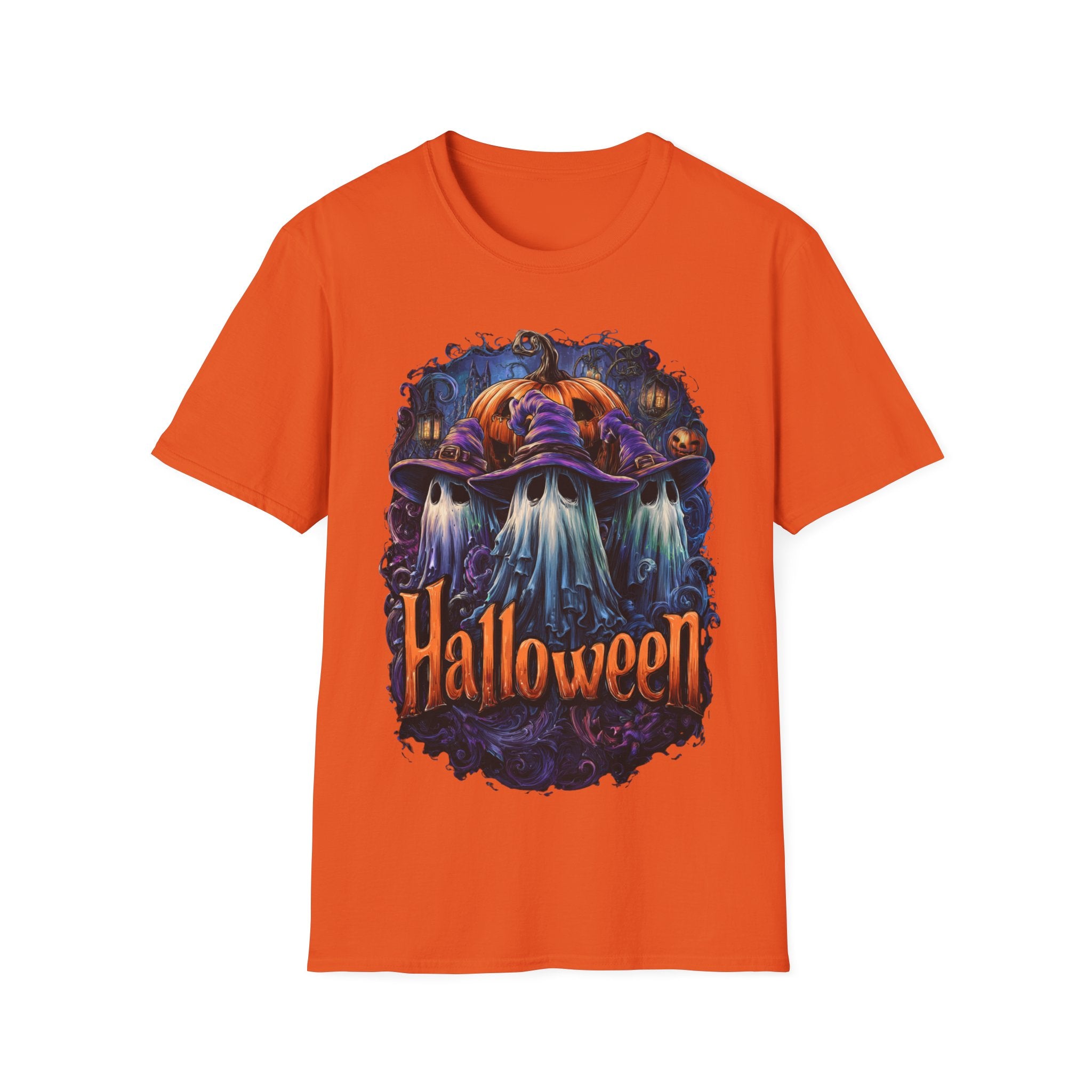 Witch Hat Ghosts Halloween Shirt – Spooky Pumpkin Ghost Tee, Cute Haunted Aesthetic Fall Graphic Tee