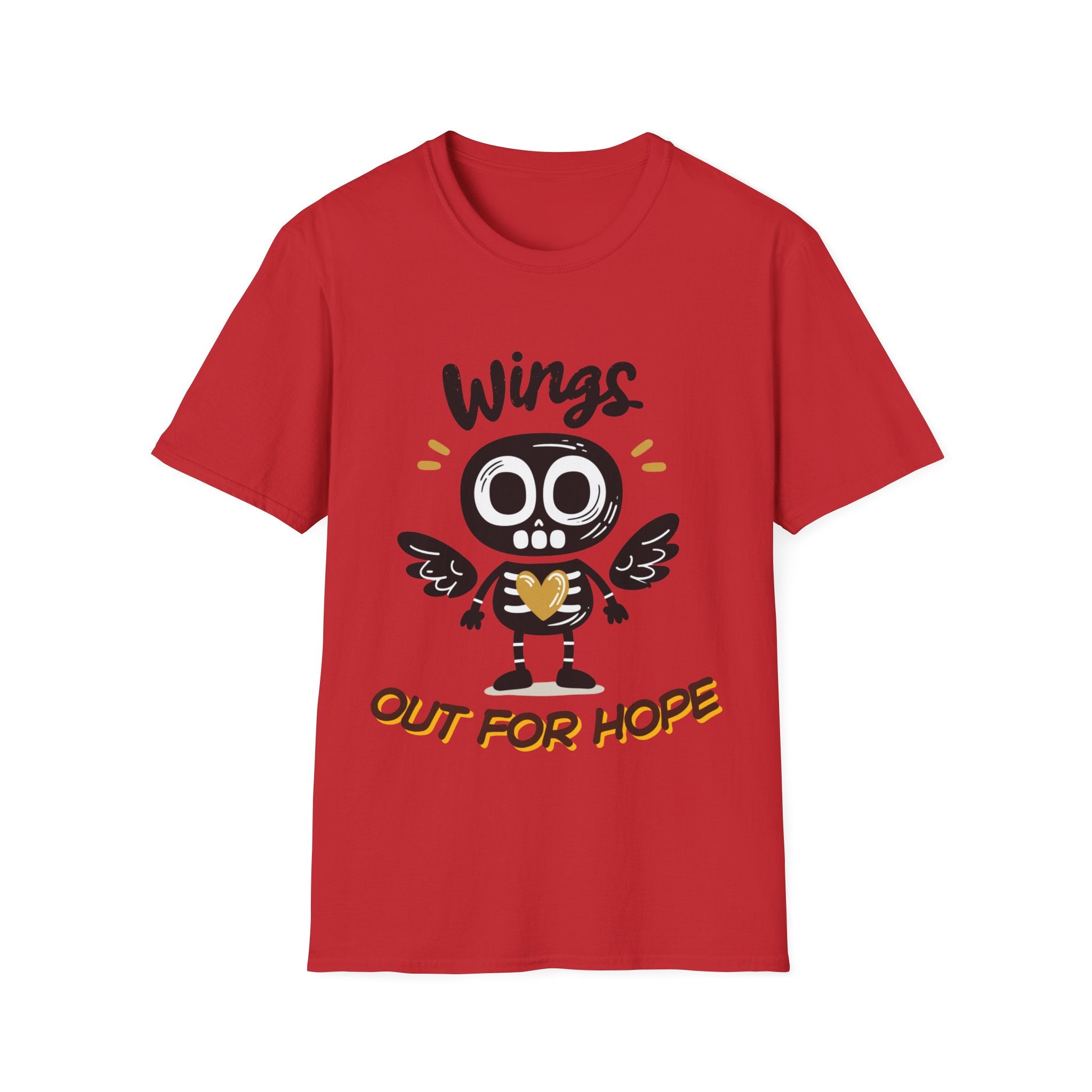 Wing Out for LOVE T-Shirt – Positive Halloween Graphic Tee | Unisex Softstyle Cotton Shirt