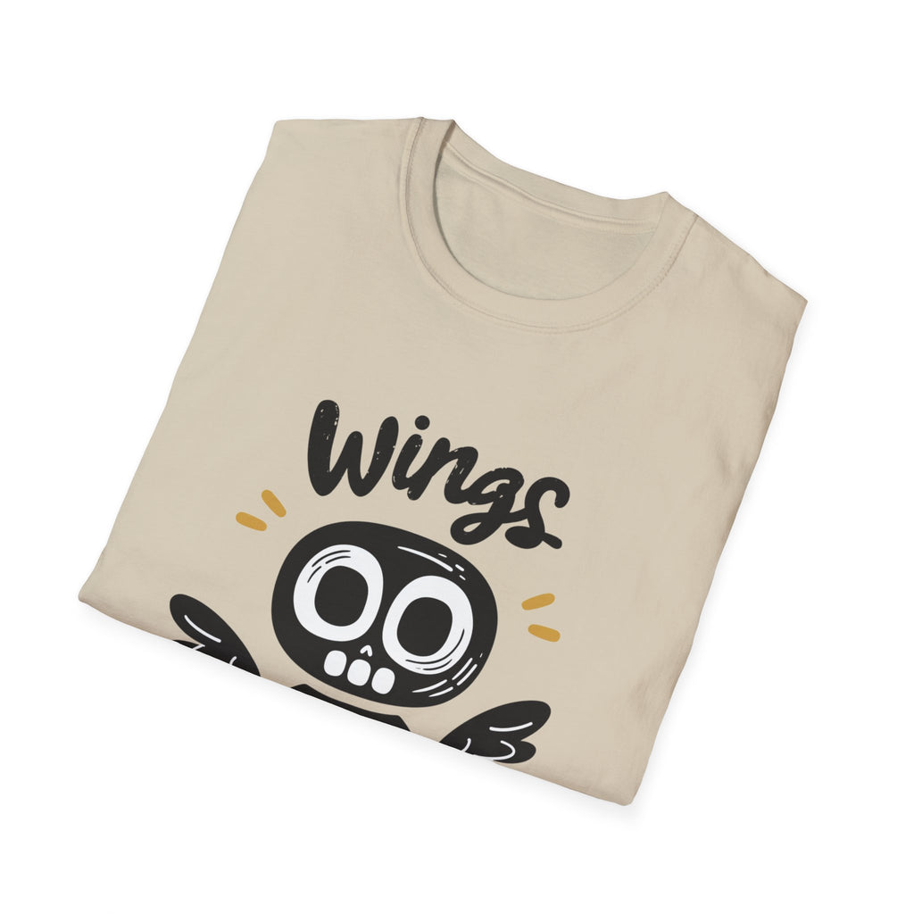 Wing Out for LOVE T-Shirt – Positive Halloween Graphic Tee | Unisex Softstyle Cotton Shirt