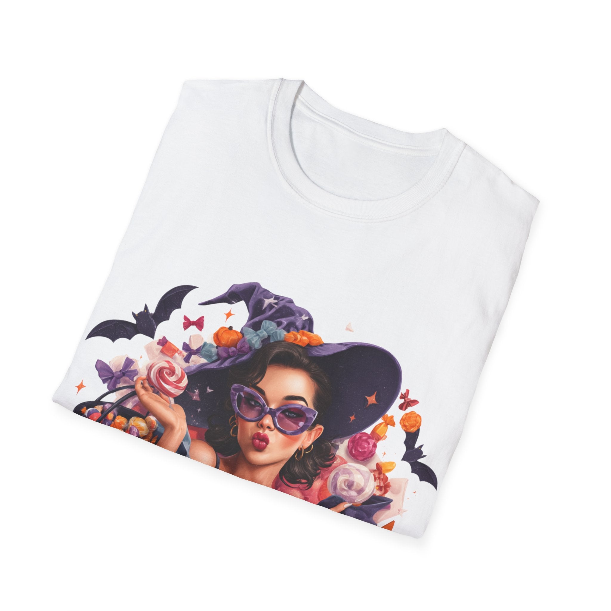 Halloween Aesthetic Witch Shirt – Retro Witch Candy Pumpkin – TeeSoftstyle T-Shirt