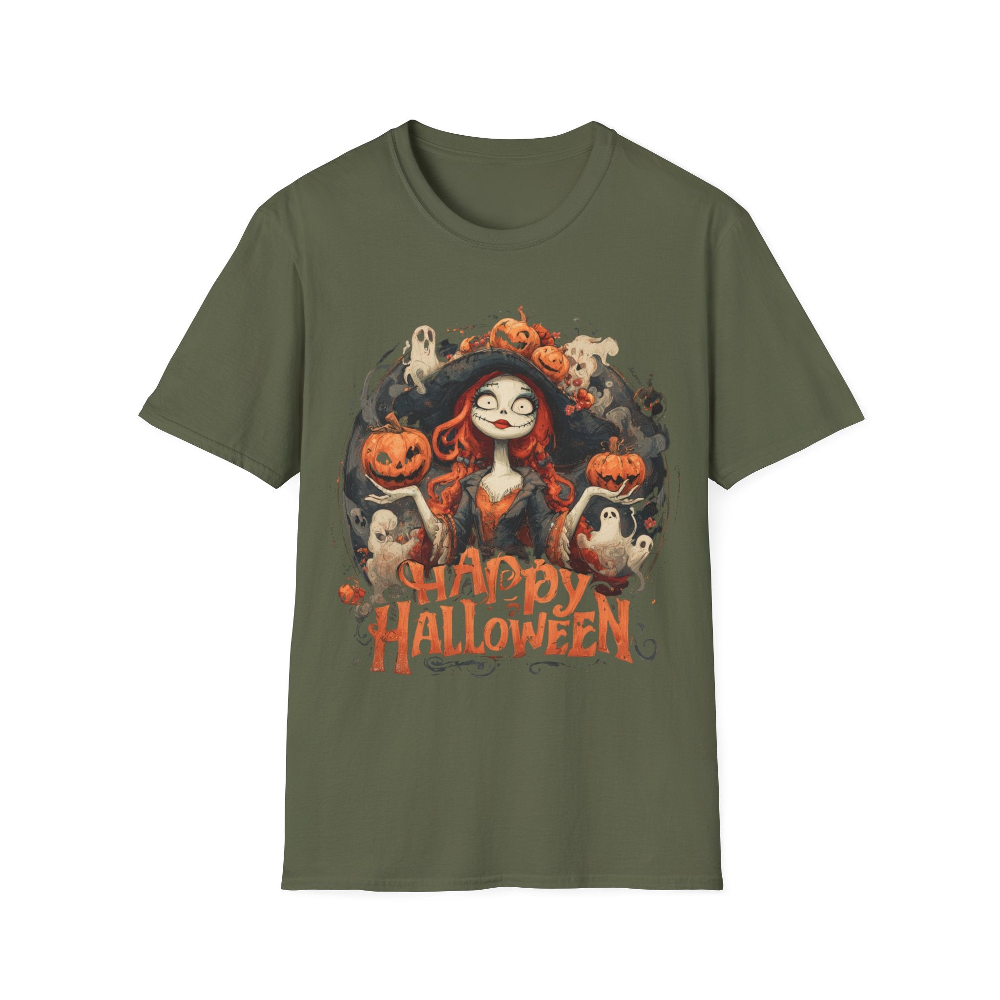 Happy Halloween Witch Shirt – Spooky Cute Pumpkin Witch Tee, Vintage Halloween Aesthetic Graphic Shirt