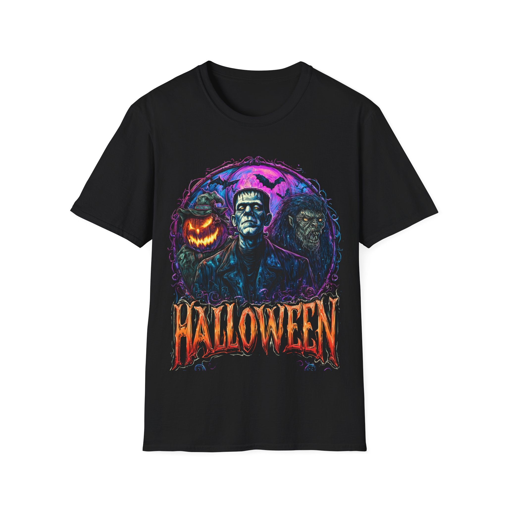 Frankenstein Scary Halloween Shirt – Ghosts, Pumpkins & Horror Graphic Tee
