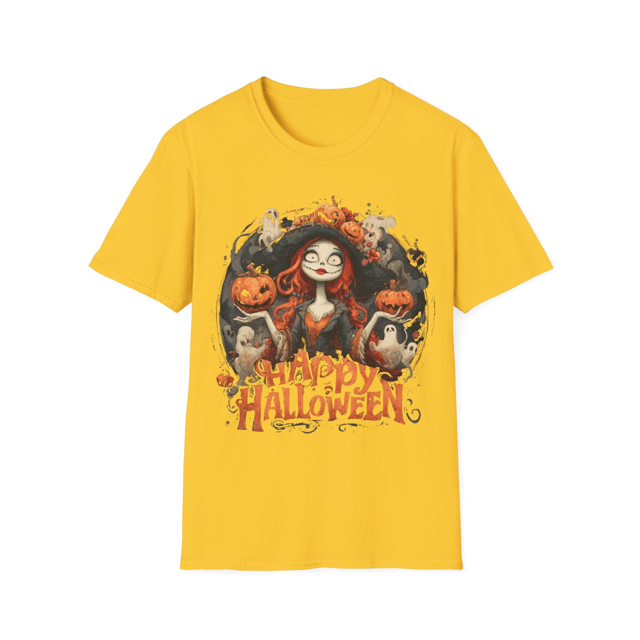 Happy Halloween Witch Shirt – Spooky Cute Pumpkin Witch Tee, Vintage Halloween Aesthetic Graphic Shirt