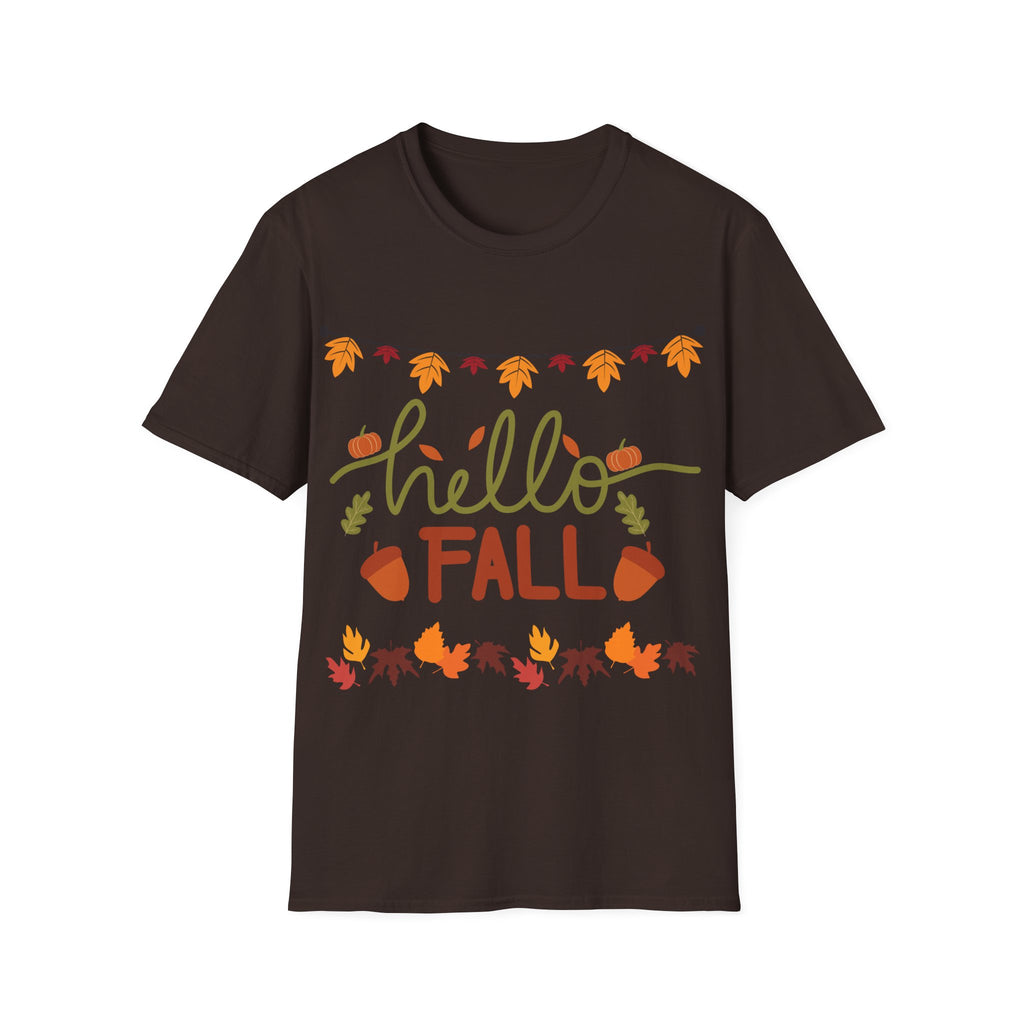 Hello Fall T-Shirt – Cute Autumn Graphic Tee | Cozy Pumpkin Season Unisex Shir