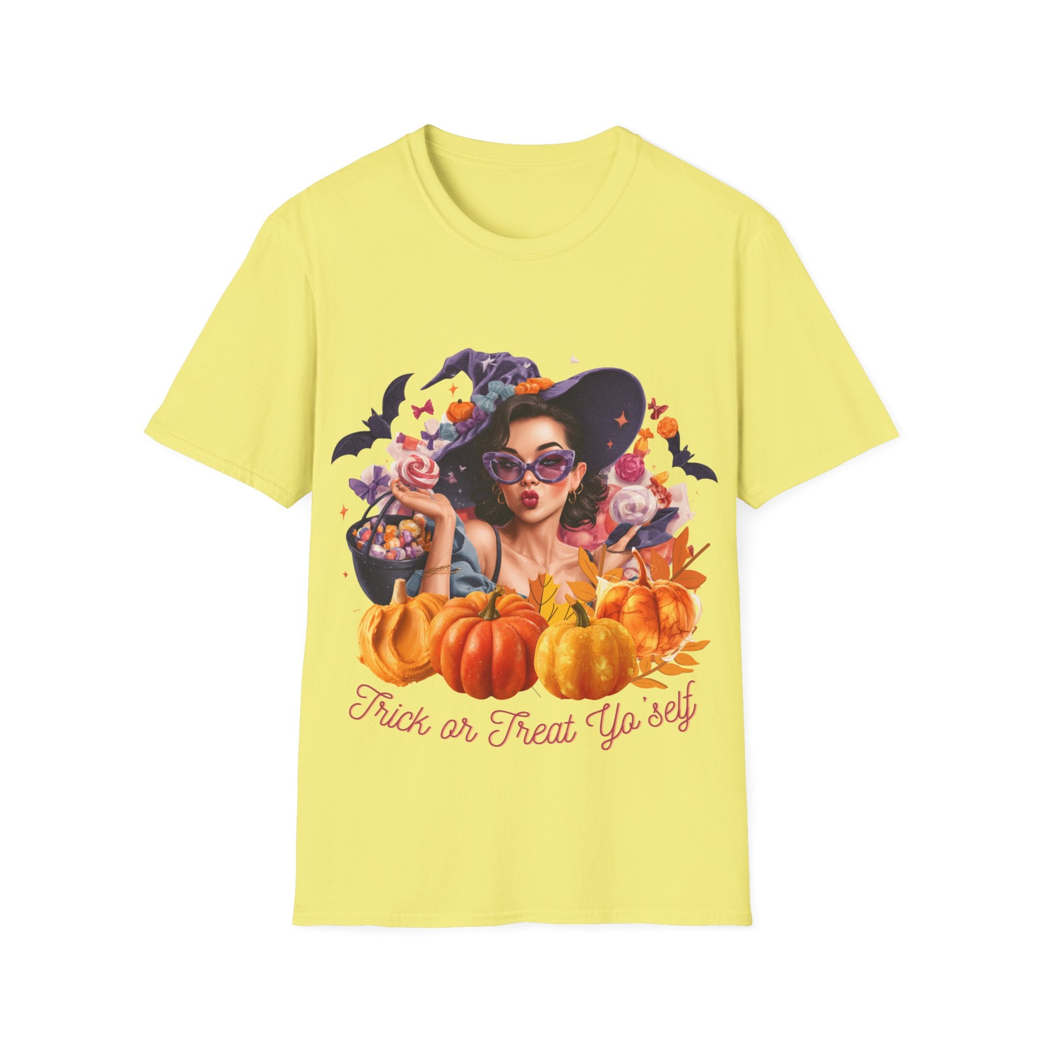 Halloween Aesthetic Witch Shirt – Retro Witch Candy Pumpkin – TeeSoftstyle T-Shirt