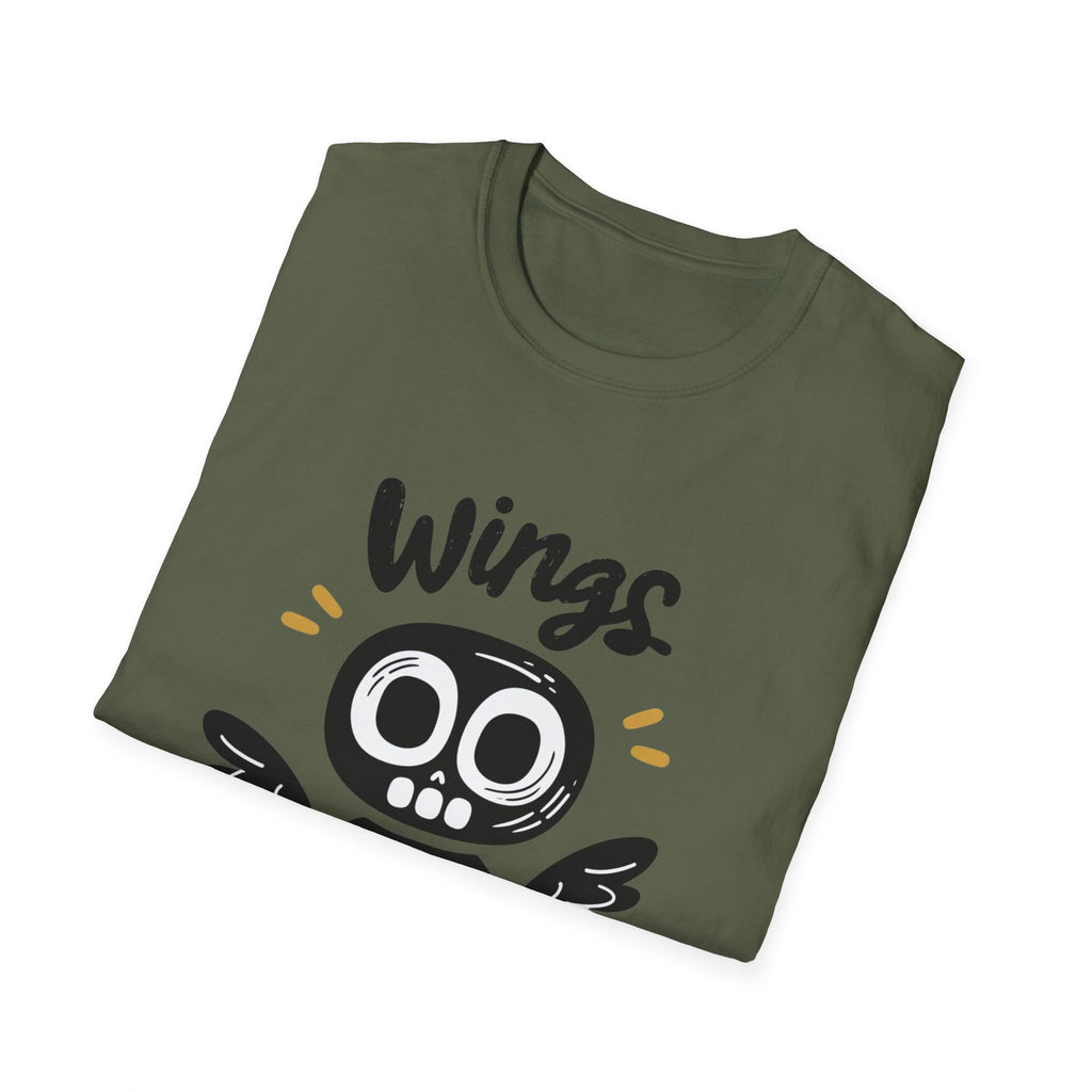 Wing Out for LOVE T-Shirt – Positive Halloween Graphic Tee | Unisex Softstyle Cotton Shirt