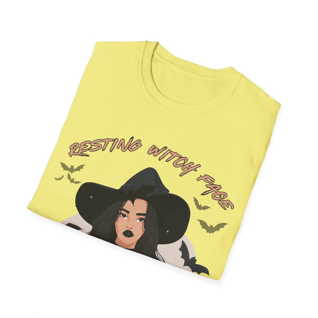 Resting Witch Face T-Shirt – Funny Halloween Graphic Tee for Women & Men | Unisex Cotton Shirt Softstyle T-Shirt