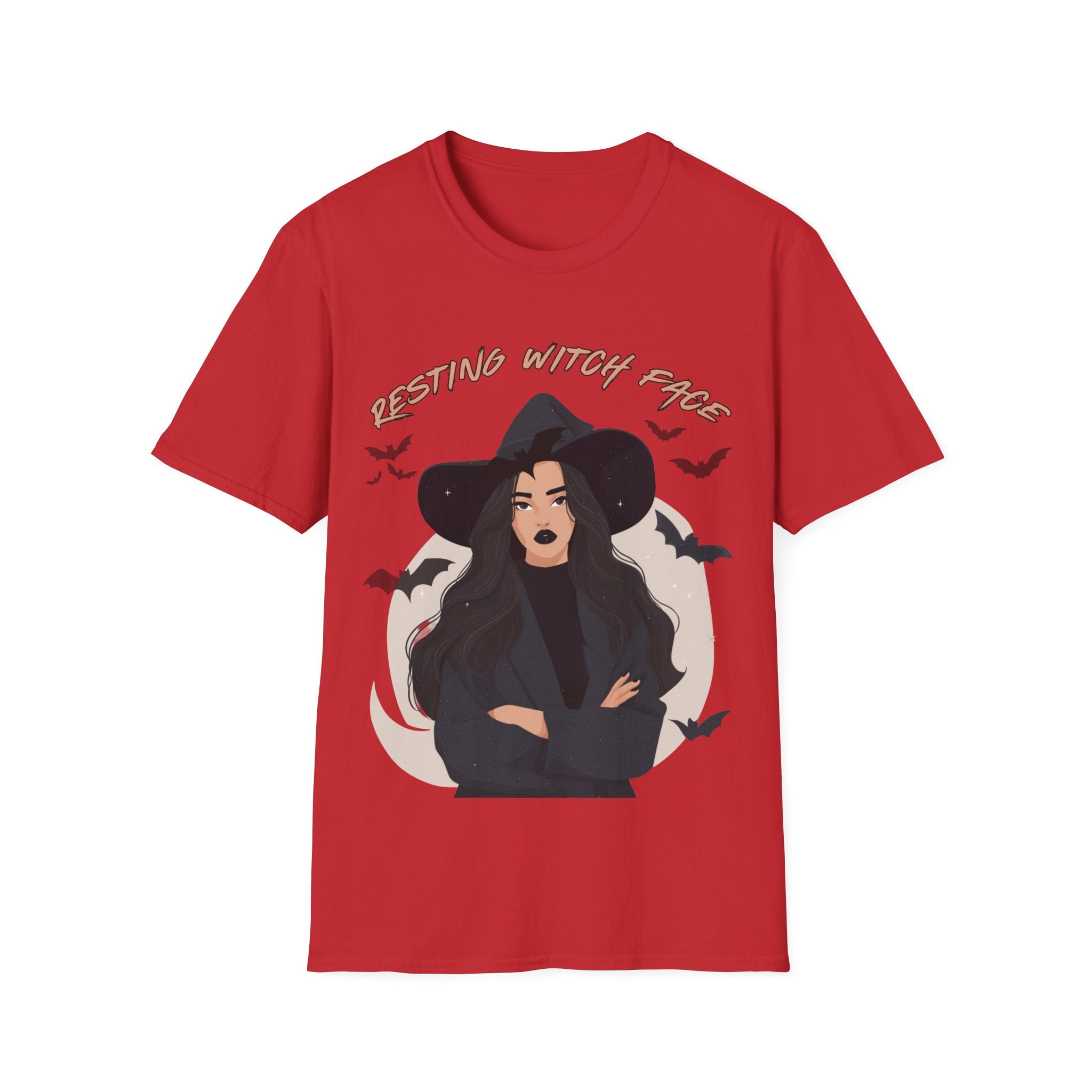 Resting Witch Face T-Shirt – Funny Halloween Graphic Tee for Women & Men | Unisex Cotton Shirt Softstyle T-Shirt