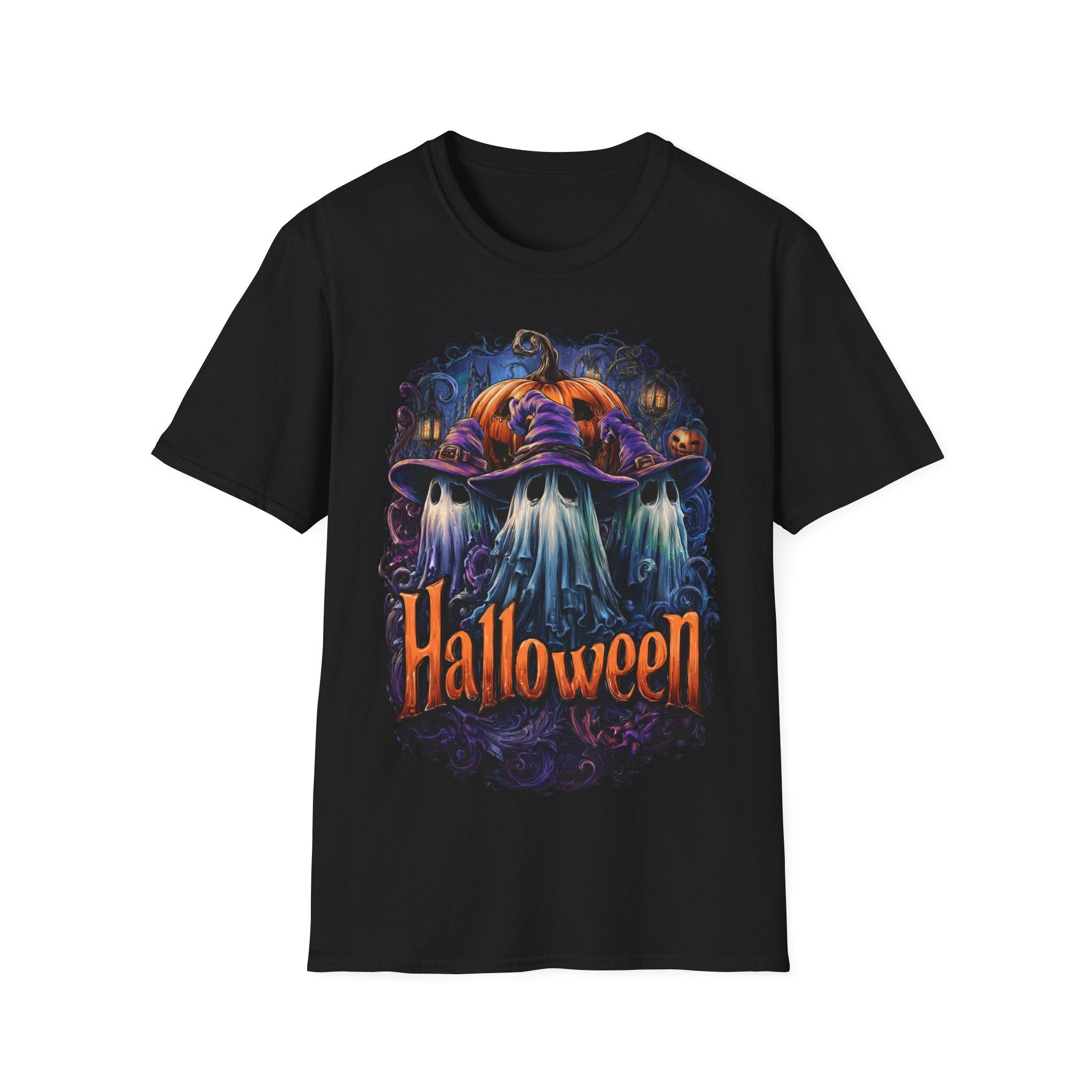 Witch Hat Ghosts Halloween Shirt – Spooky Pumpkin Ghost Tee, Cute Haunted Aesthetic Fall Graphic Tee