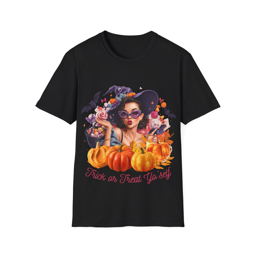 Halloween Aesthetic Witch Shirt – Retro Witch Candy Pumpkin – TeeSoftstyle T-Shirt