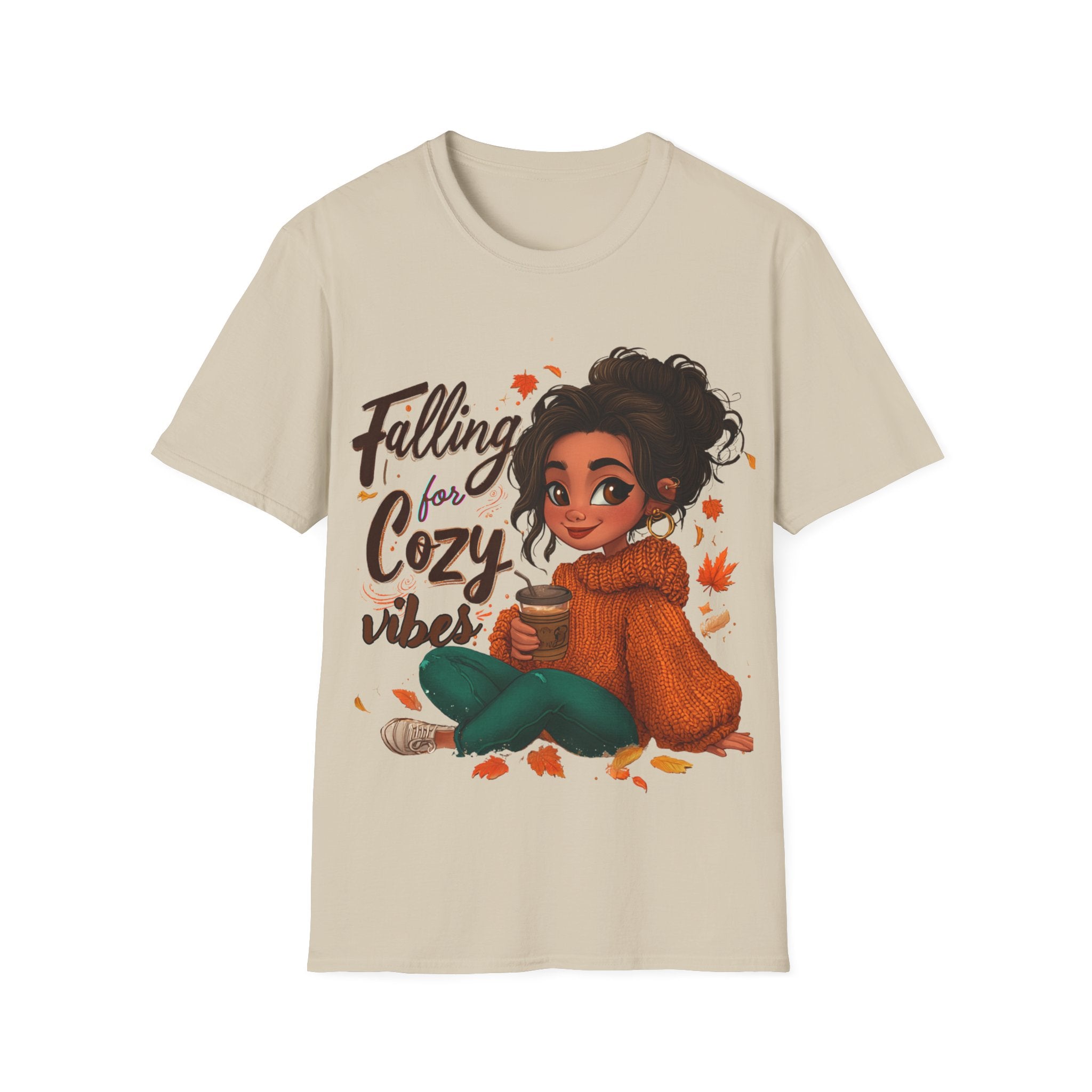 Falling Cozy Vibes Shirt | Cute Fall T-Shirt | Cozy Autumn Graphic Tee | Pumpkin Season Outfit | Unisex Top