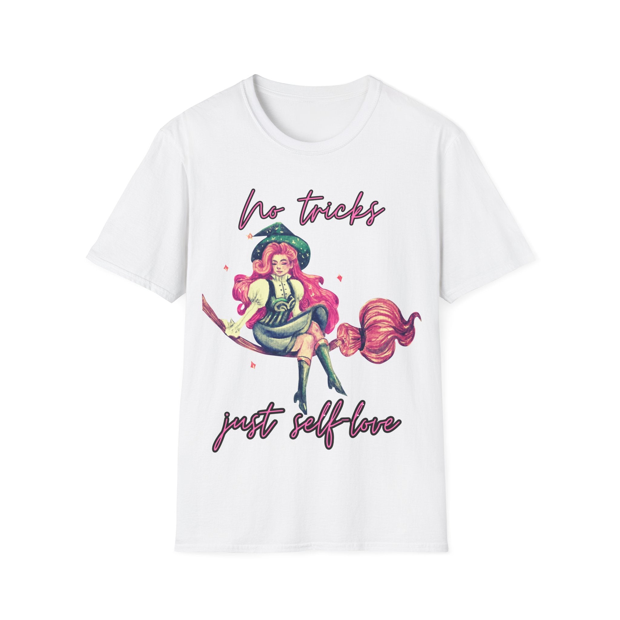 No Tricks Just Self-Love T-Shirt – Positive Halloween Graphic Tee | Unisex  Softstyle Cotton Shirt