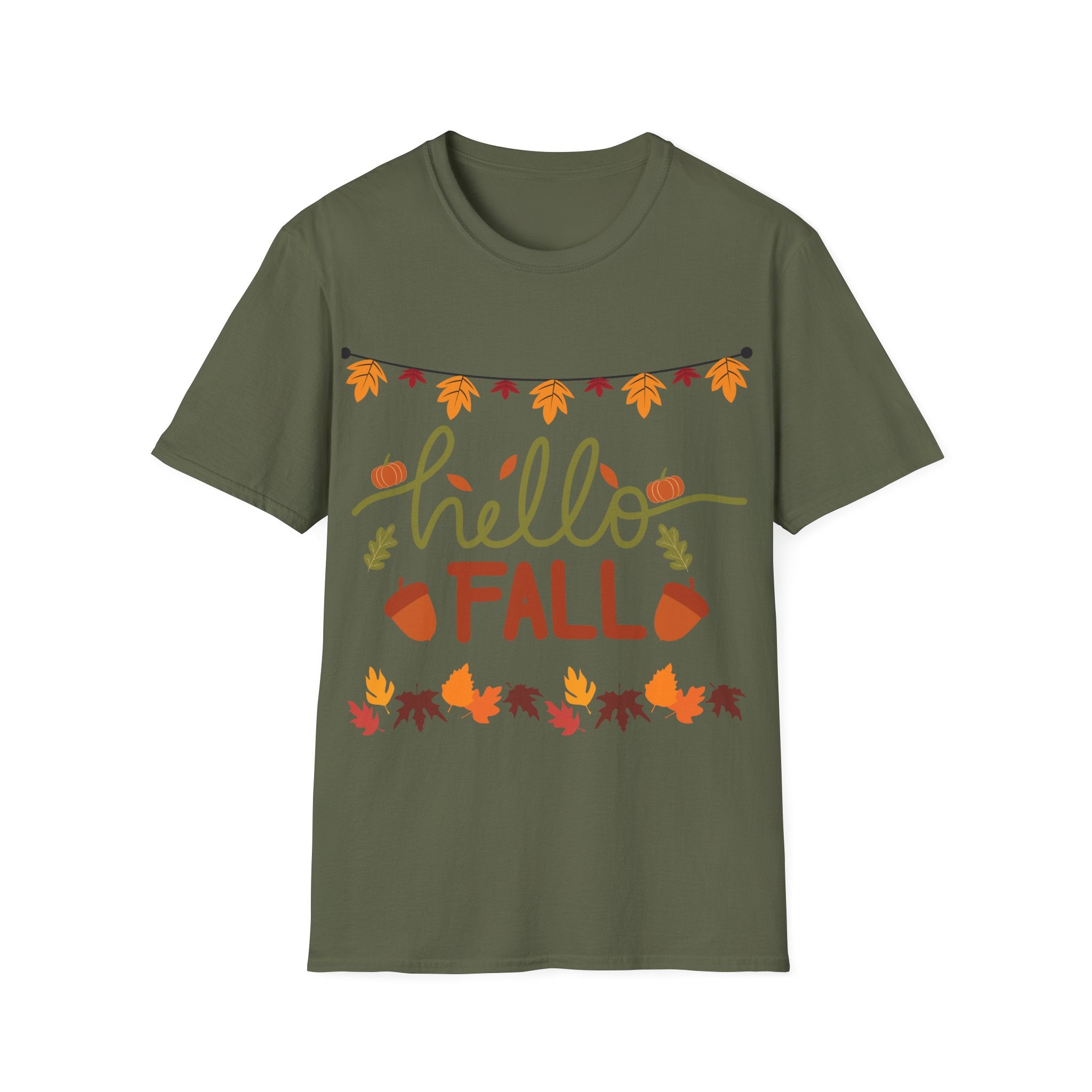 Hello Fall T-Shirt – Cute Autumn Graphic Tee | Cozy Pumpkin Season Unisex Shir