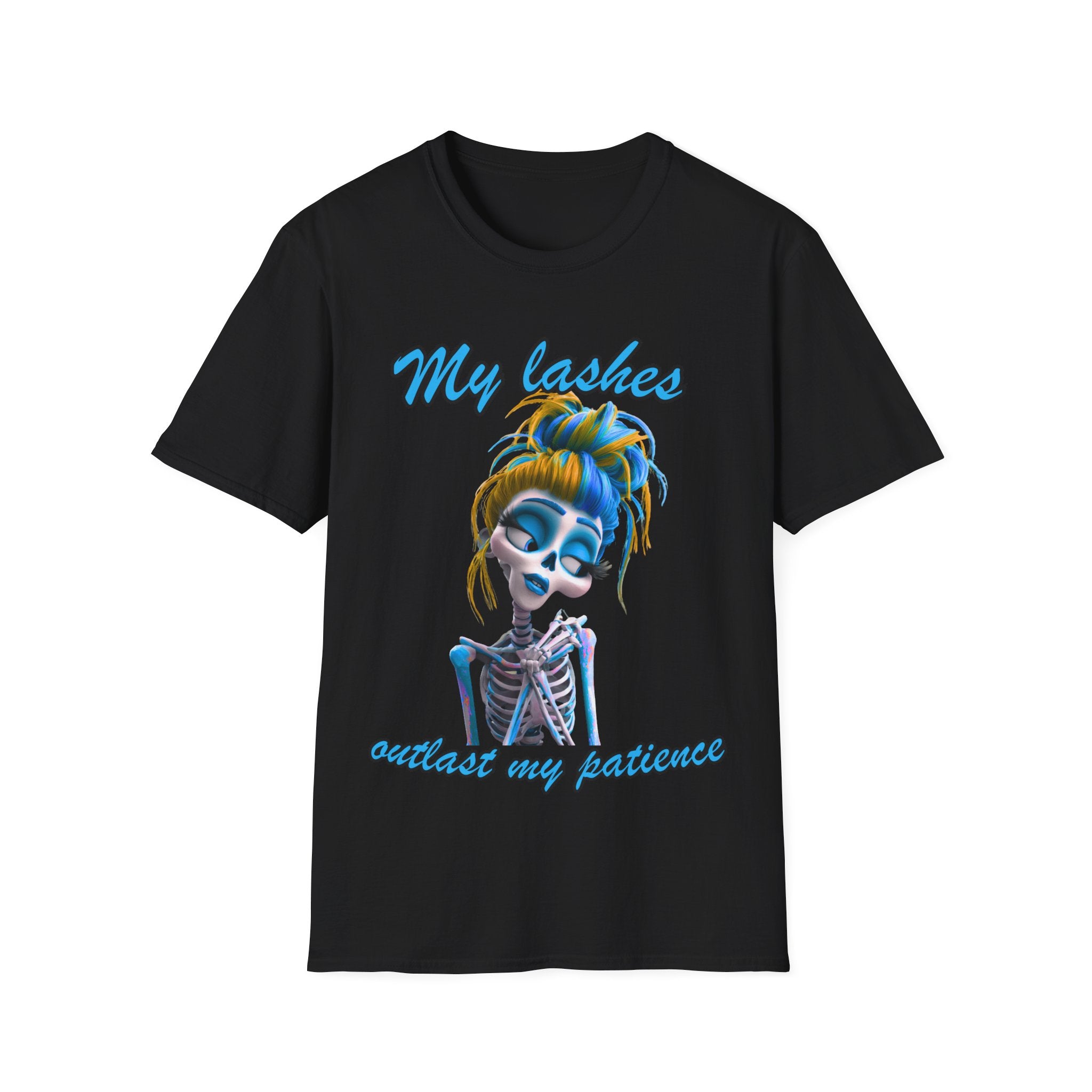 My Lashes Outlast My Patience T-Shirt – Funny Sassy Makeup Graphic Tee | Unisex Cotton Shirt