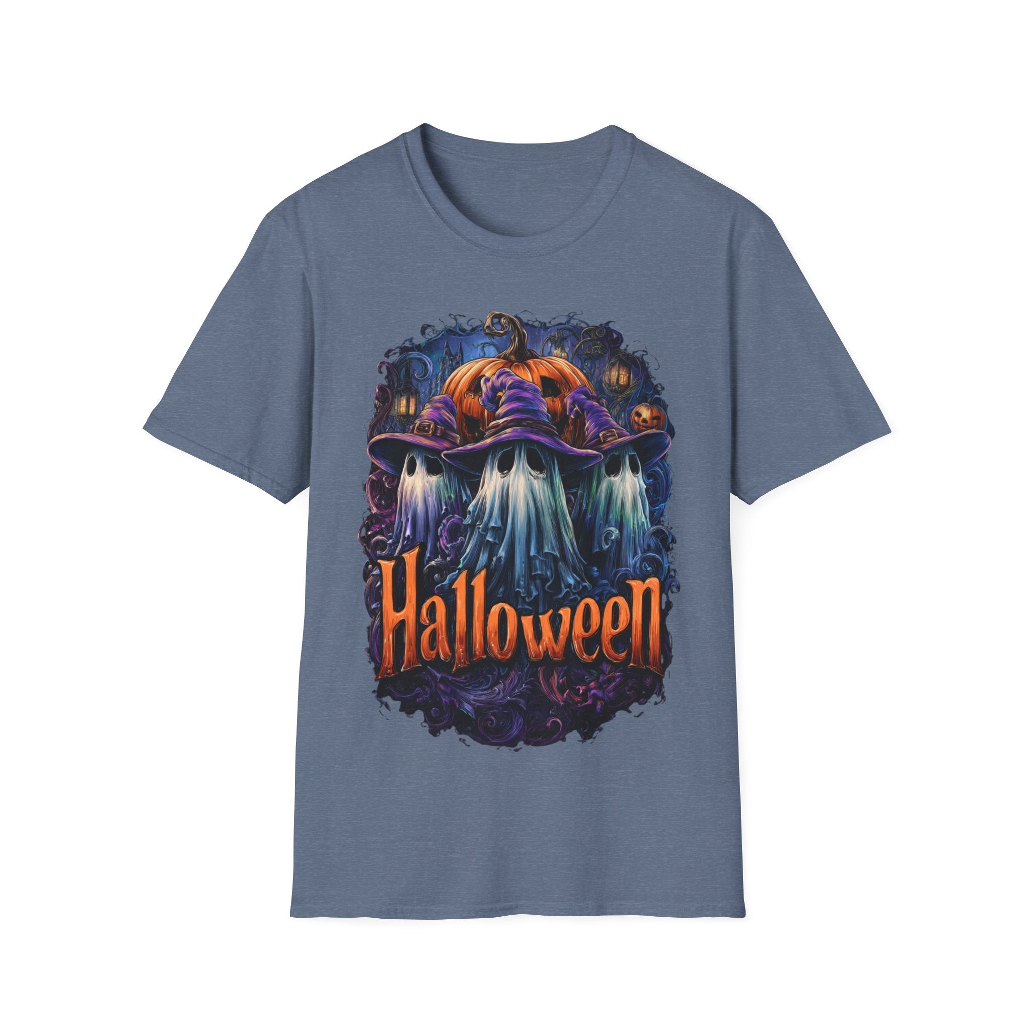 Witch Hat Ghosts Halloween Shirt – Spooky Pumpkin Ghost Tee, Cute Haunted Aesthetic Fall Graphic Tee
