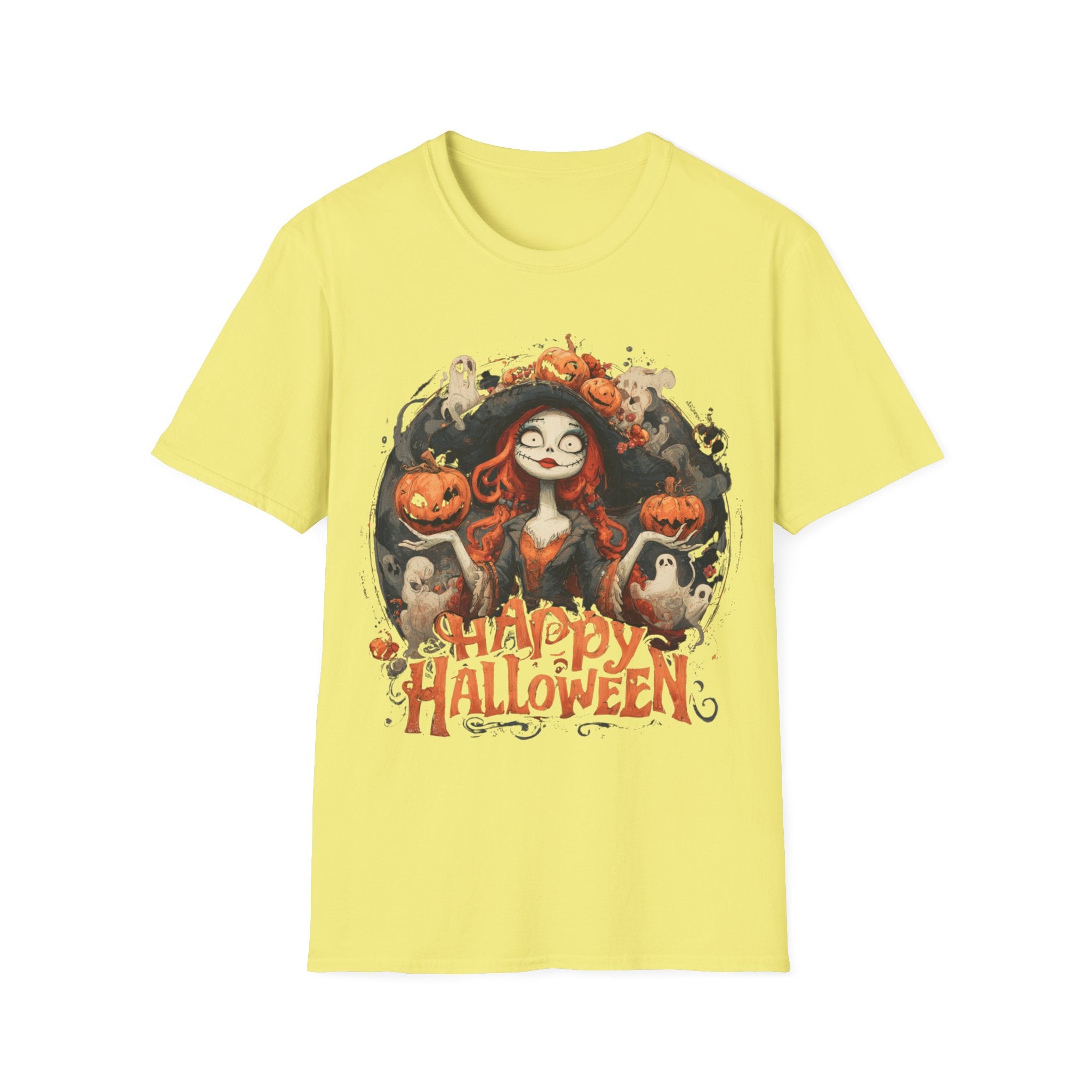 Happy Halloween Witch Shirt – Spooky Cute Pumpkin Witch Tee, Vintage Halloween Aesthetic Graphic Shirt